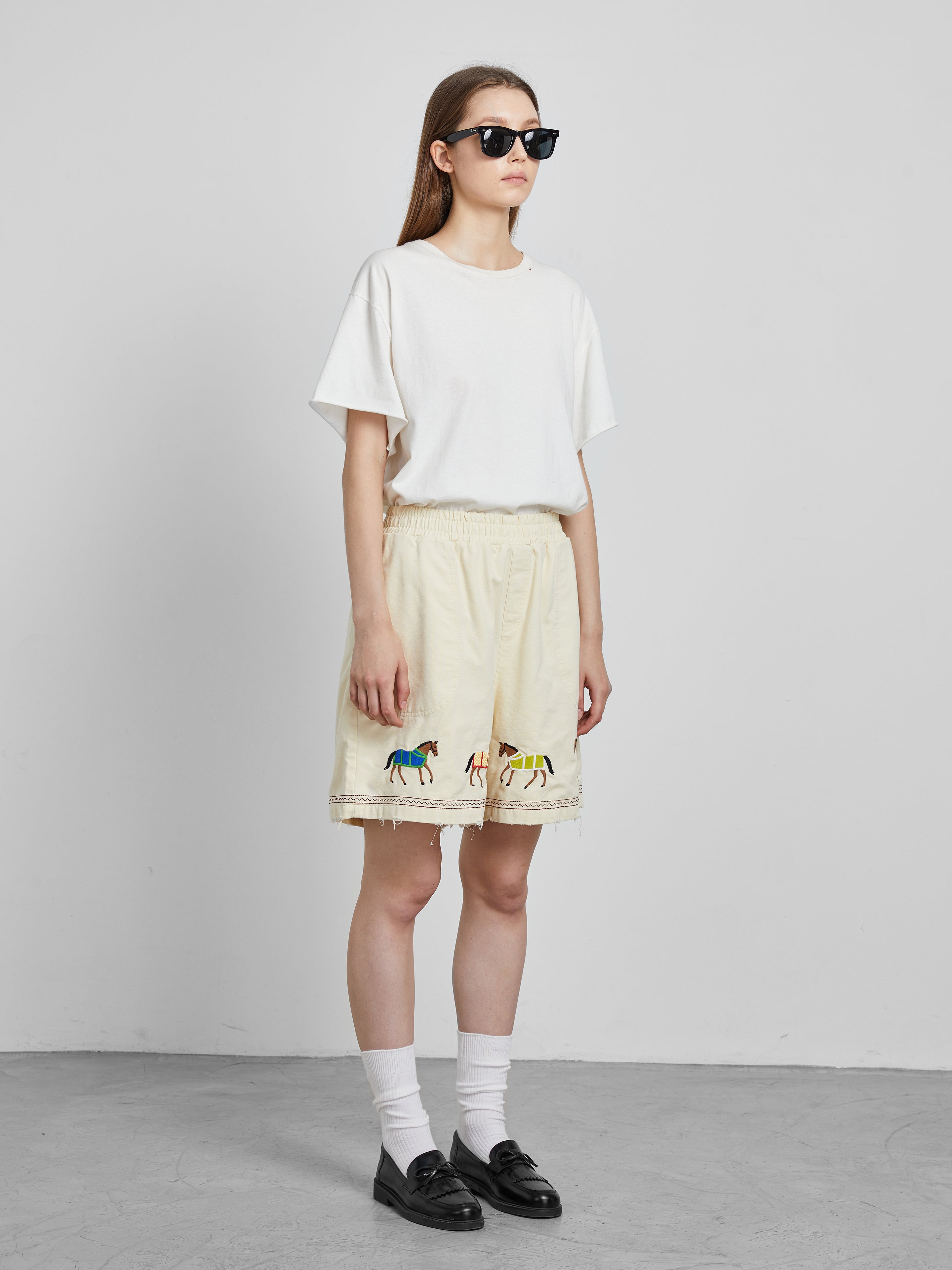 Embroidered Horse Shorts | Modern Menswear by yycbvcnbmmnbm