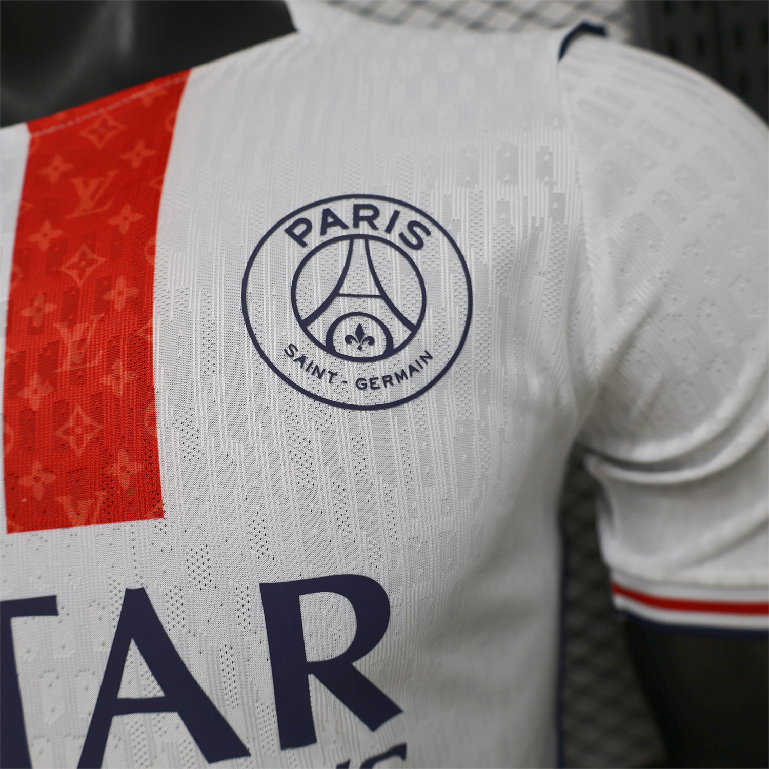 AlphaJersey-Paris Saint-Germain PSG 25-26 Red Blue Stripes White Special Jersey - Player Version