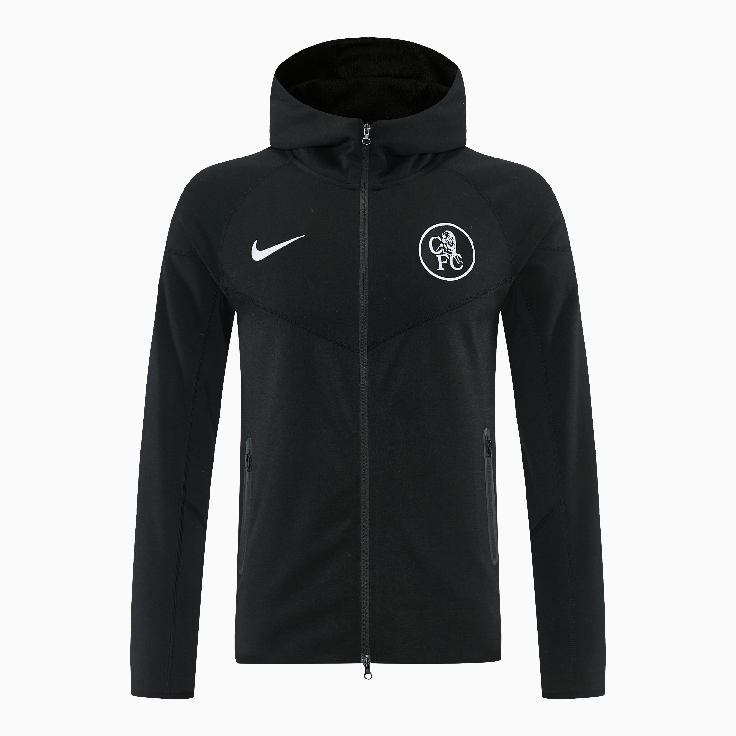 AlphaJersey-C.H.E.L.S.E.A 2026 Hooded Windbreaker Training Set - Black Top & Pants