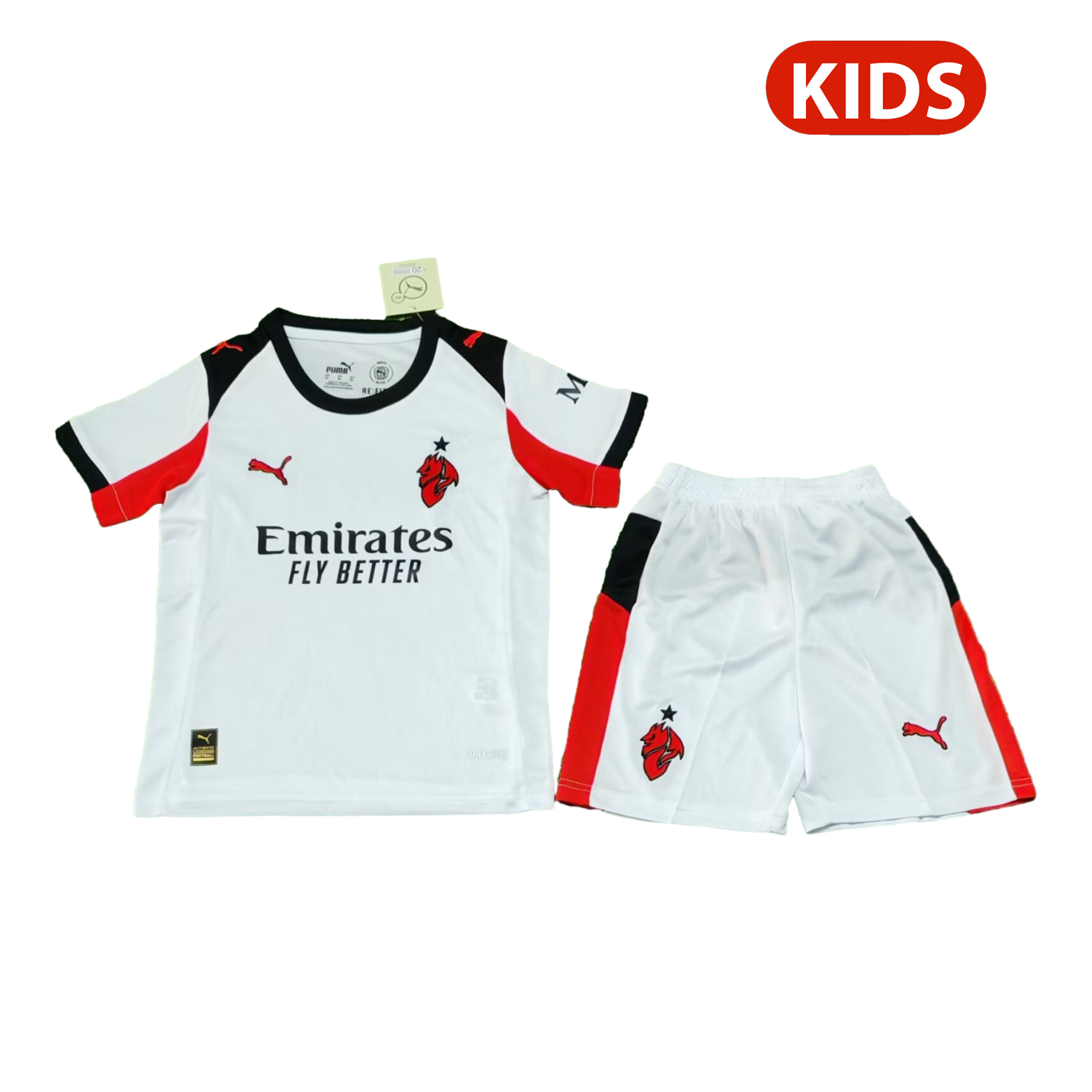 AlphaJersey-AC Milan 25-26 Away White Kids Kit