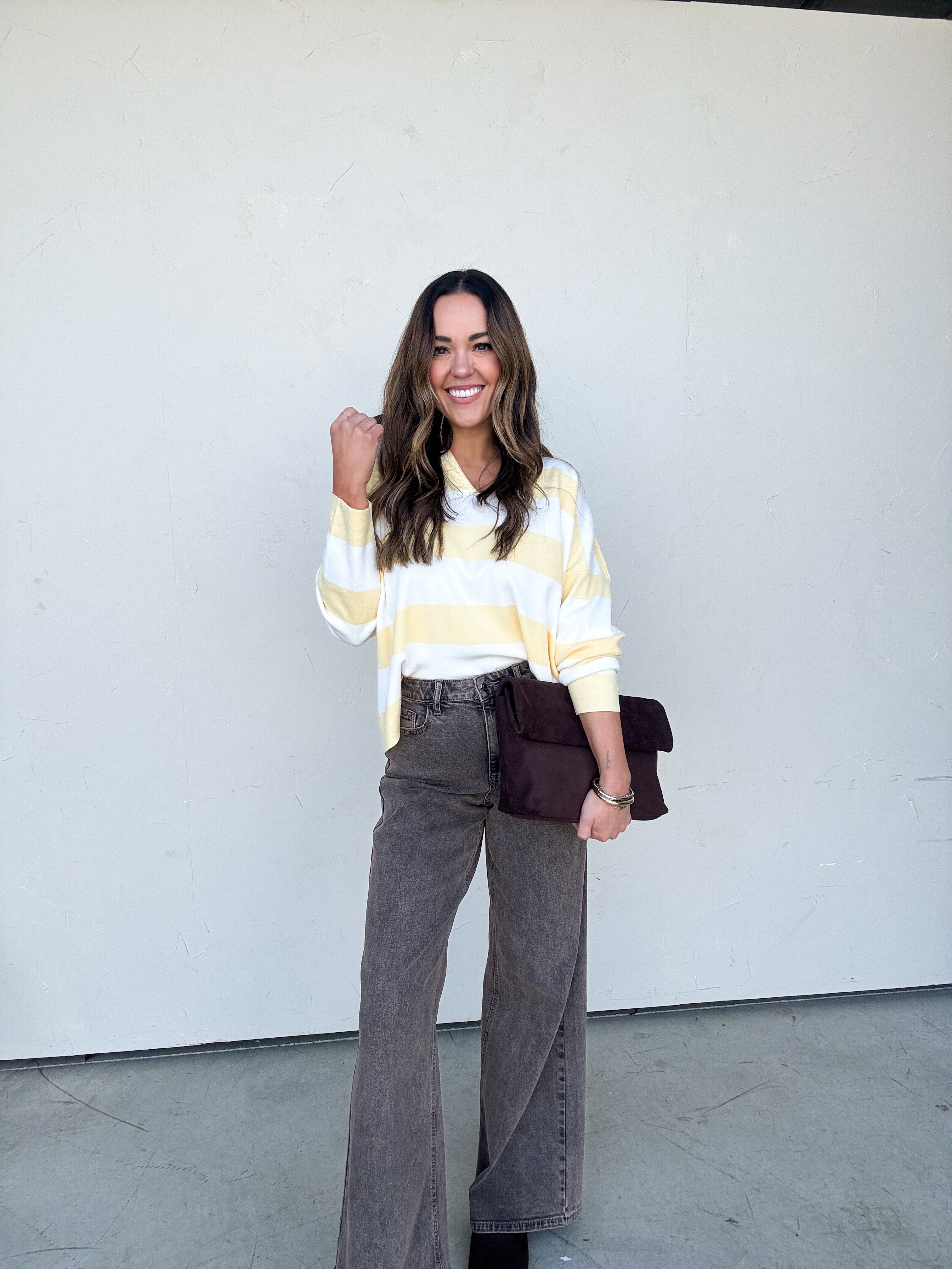 Washed Brown Wide Leg Denim | Elegant Women's Fashion by coolavocek