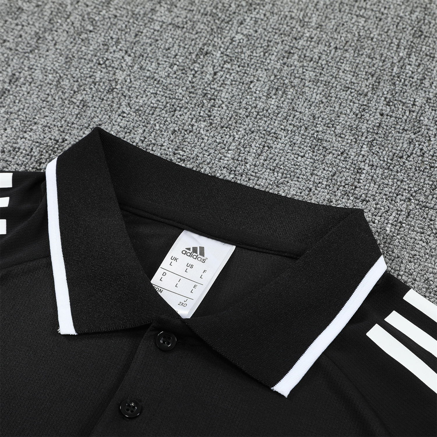 AlphaJersey-Real Madrid 25-26 POLO Short-Sleeve Training Set - Black Top and Black Pants
