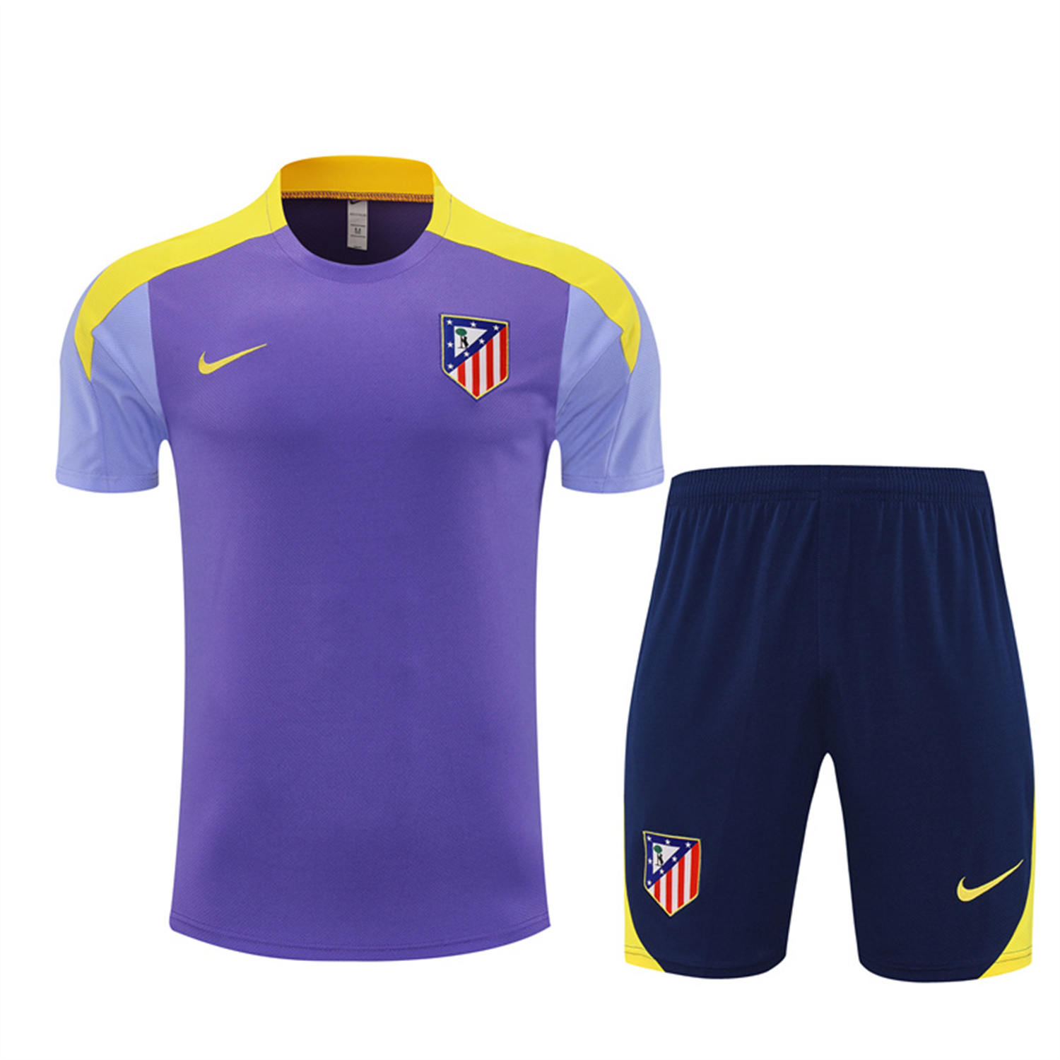 AlphaJersey-Atletico Madrid 25-26 Short-Sleeve Training Set - Purple Top & Royal Blue shorts