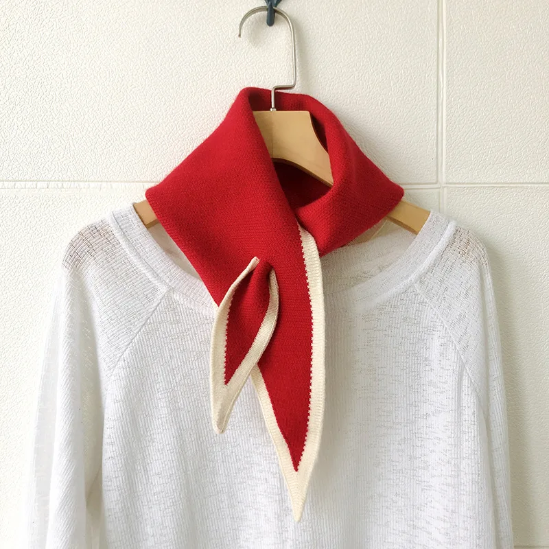 Women Autumn Warm Fake Collars Small Shawl Female Knit Scarf Girls Shirt False Collar for Sweater Dress Shirt Detachable Collar