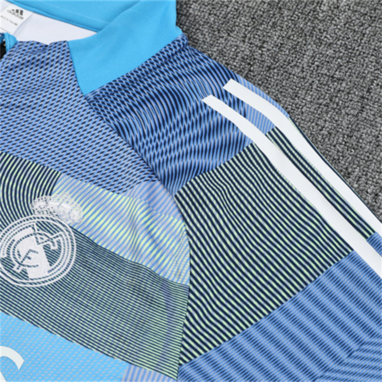 AlphaJersey-Real Madrid 25-26 Long Sleeves Training Set - Blue-Gray Camouflage Top & Blue Pants