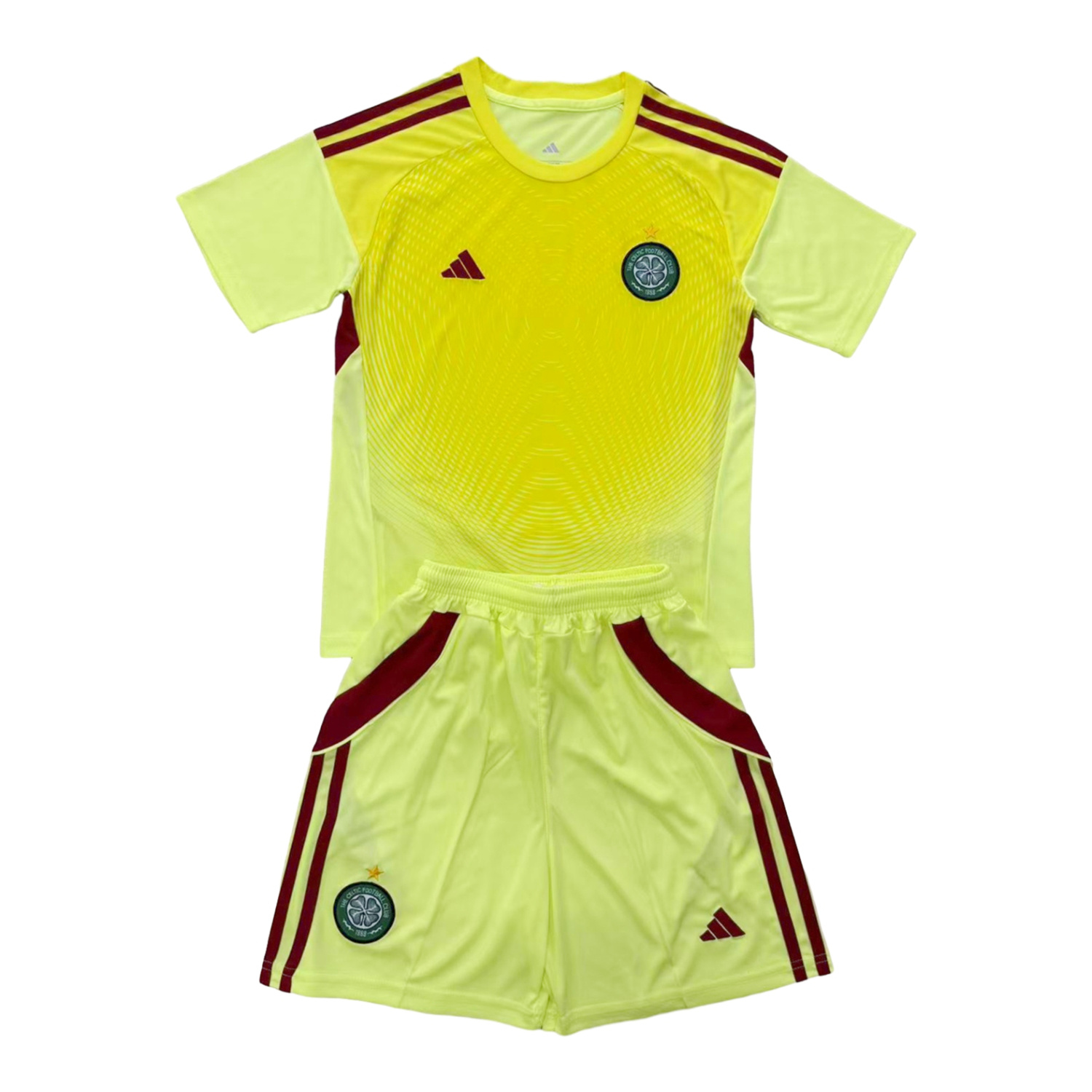 AlphaJersey-Celtic 25-26 Light Yellow Goalkeeper Men's Adult Jersey Set - Fans Version