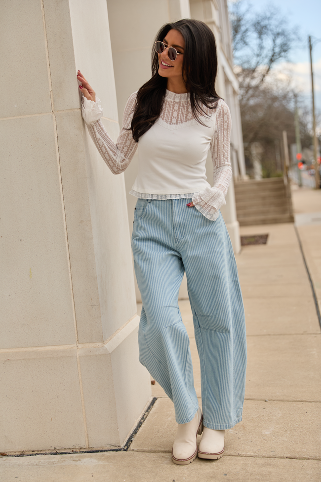Madison Ivory Lace Mockneck Top | Elegant Women's Fashion by coolavocek