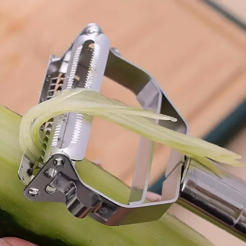1pc stainless steel peeler universal kitchen vegetable peeler and julienne slicer multi function potato peeler fruit vegetable   manual food processor for thanksgiving christmas essential kitchen gadget Product details 4