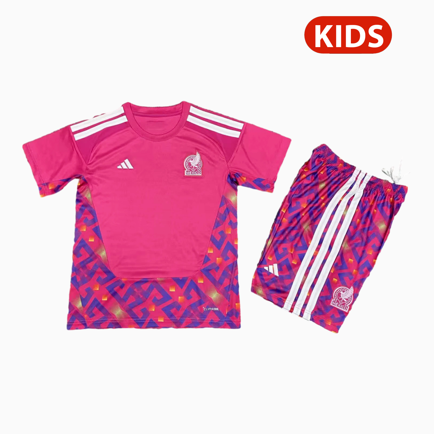 AlphaJersey-Mexico 2026 Goalkeeper Pink Kids Kit