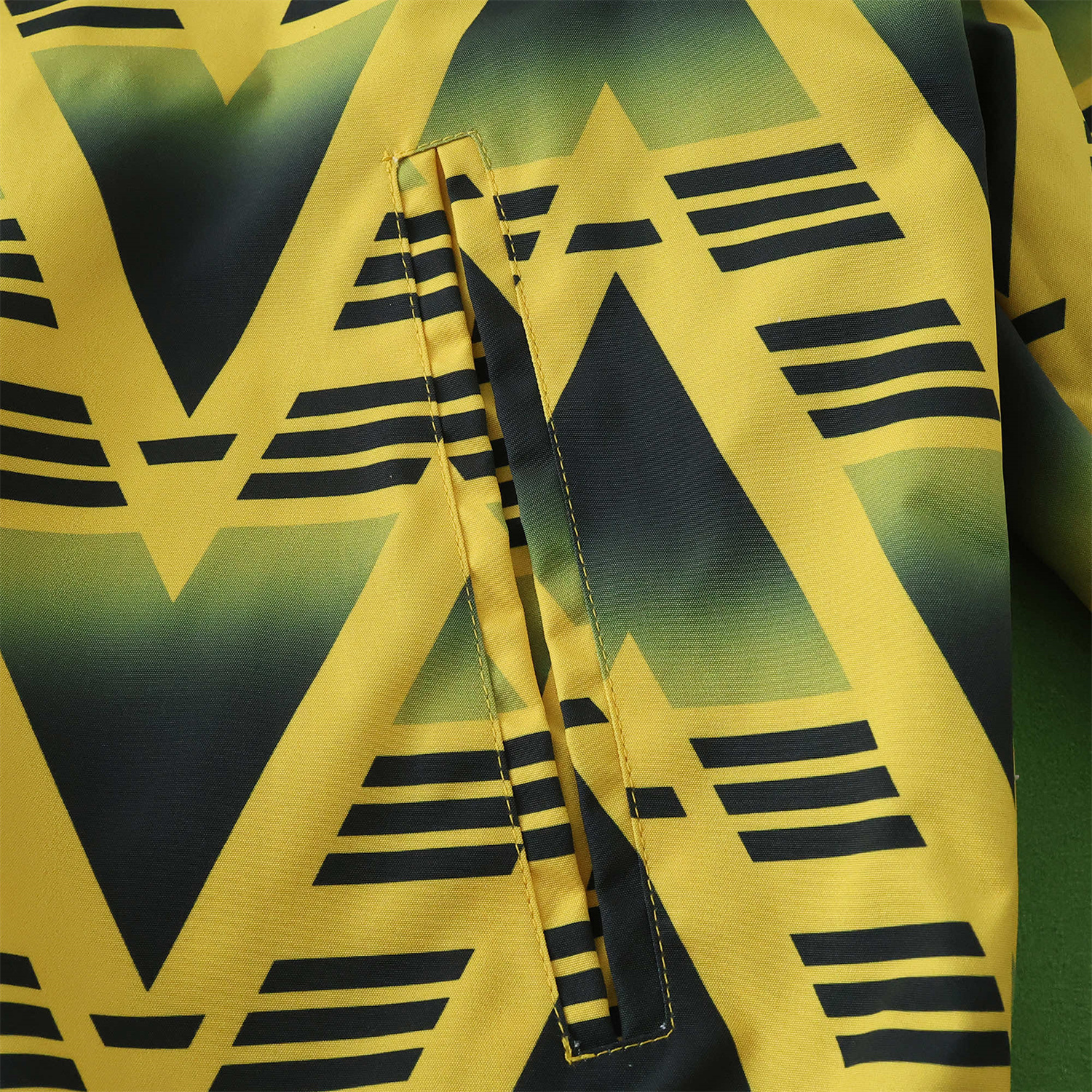AlphaJersey-Retro Arsenal 1991-93 Away Double Sided Reversible Windbreaker - Yellow & Grey