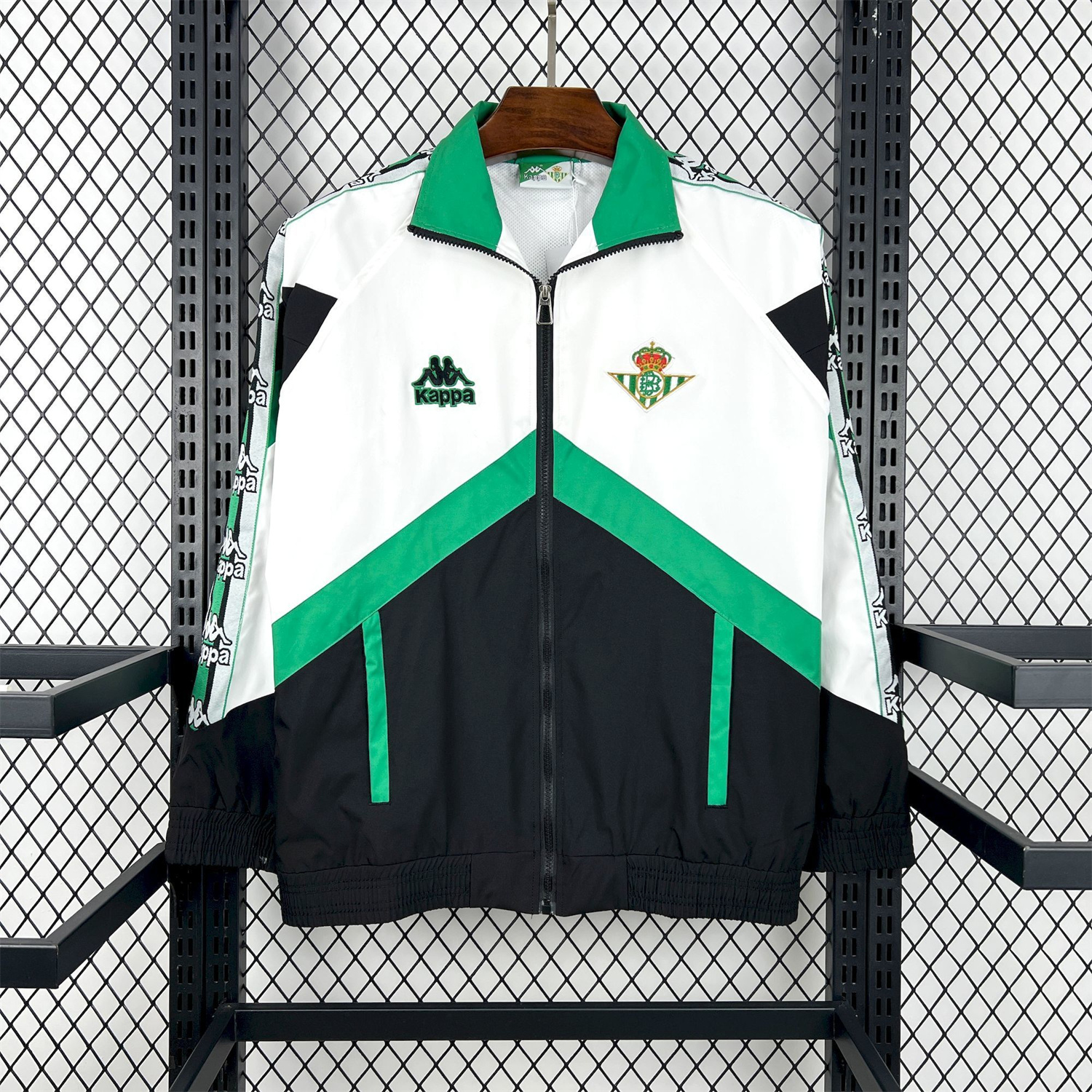 AlphaJersey-Retro Real Betis 1995-96 Black And White Windbreaker