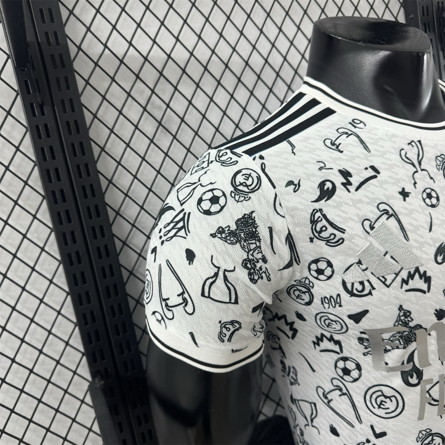 AlphaJersey-Real Madrid 25-26 White Special Jersey with Black Emoji Icons - Player Version