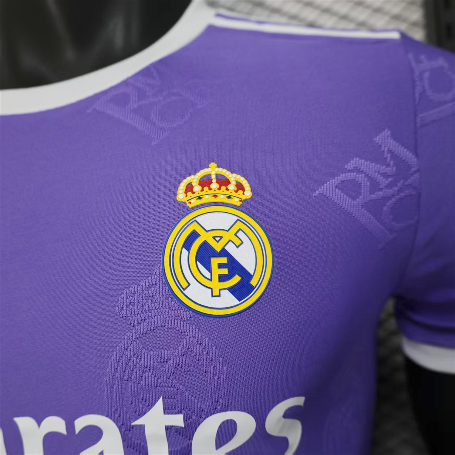 AlphaJersey-Real Madrid 25-26 Purple Team Logo Jacquard Special Jersey - Player Version