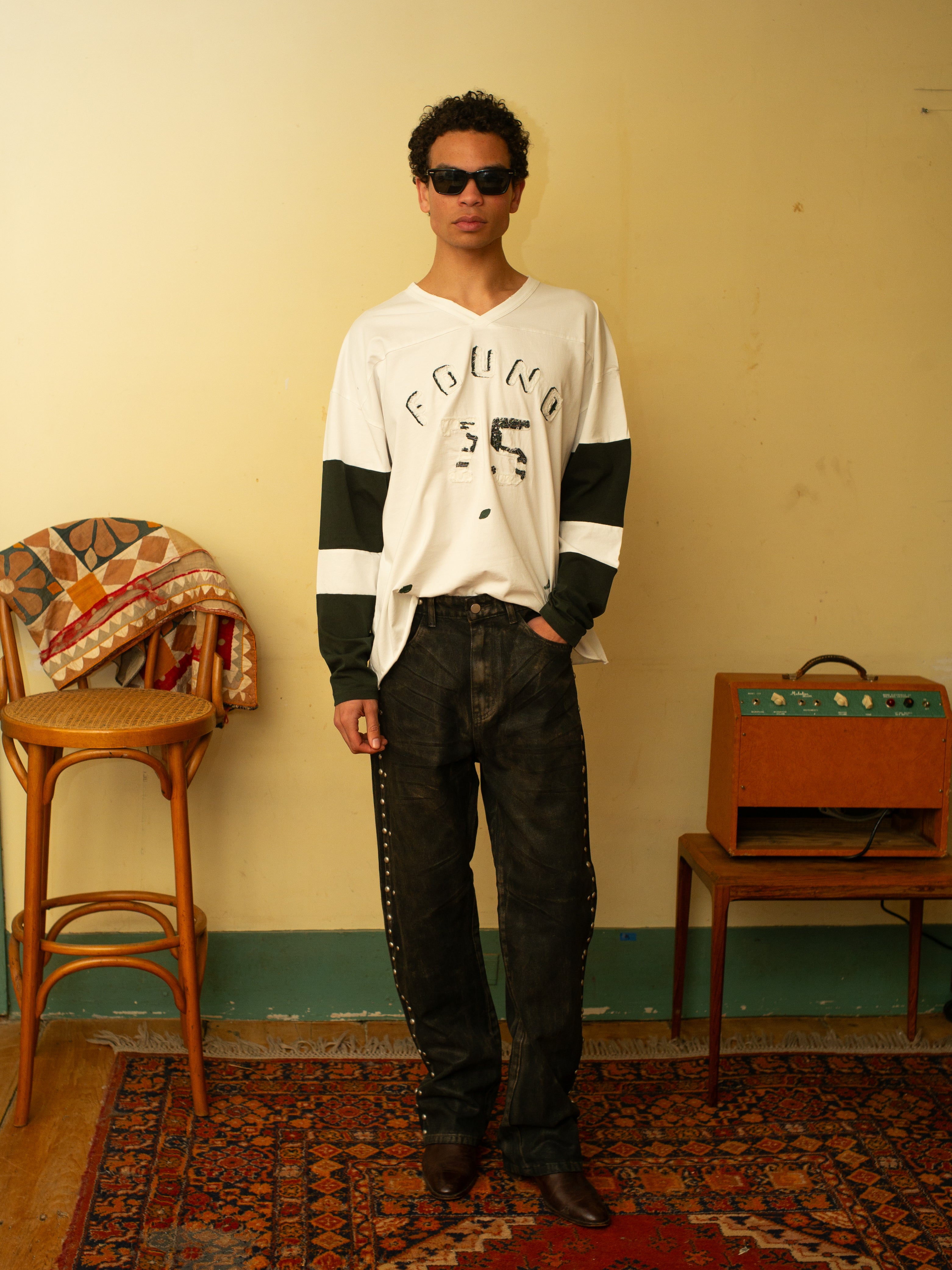 Distressed LS Team Jersey | Modern Menswear by yycbvcnbmmnbm