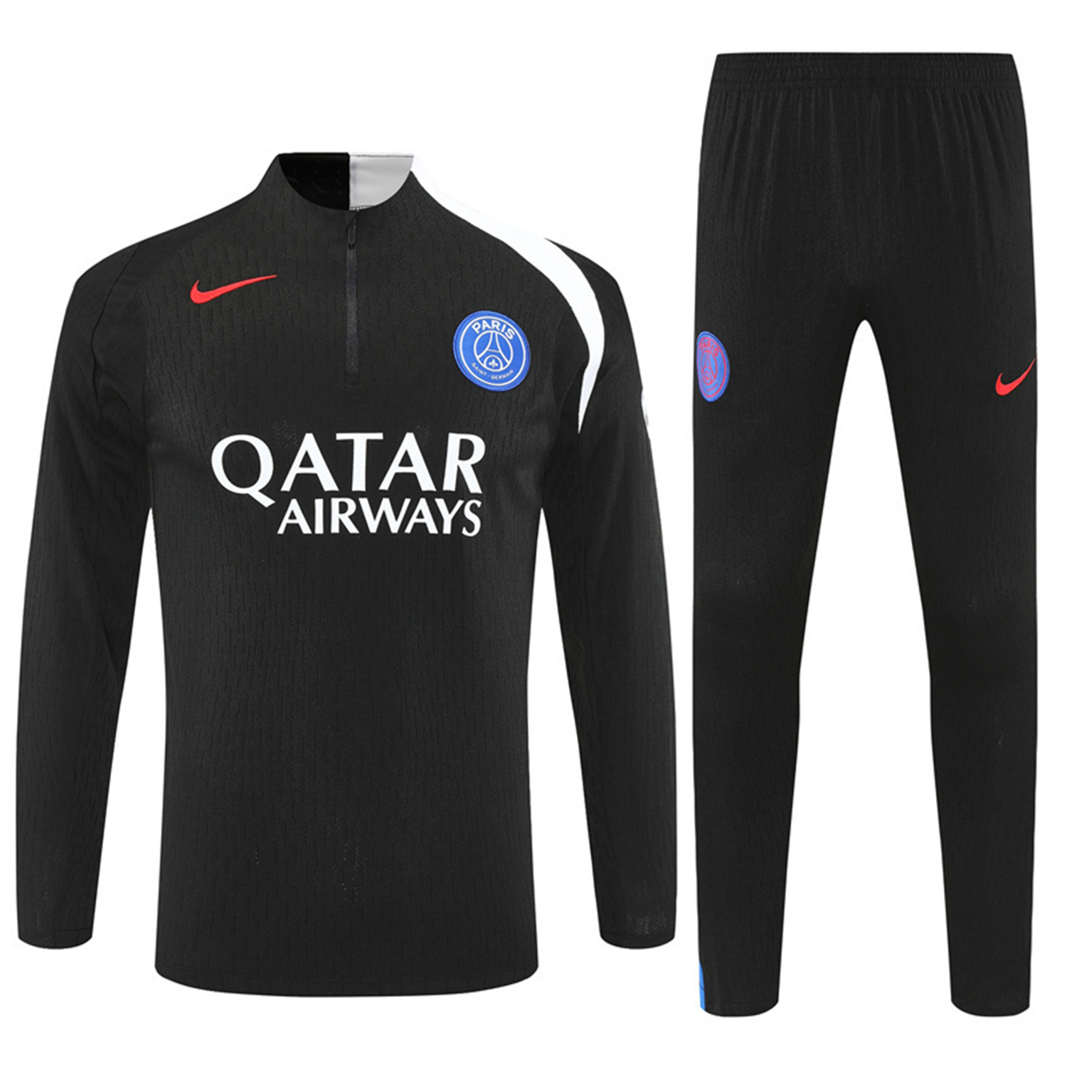 AlphaJersey-Paris Saint-Germain PSG 25-26 Long Sleeve Training Set - Player Version - Black Top and Black Pants