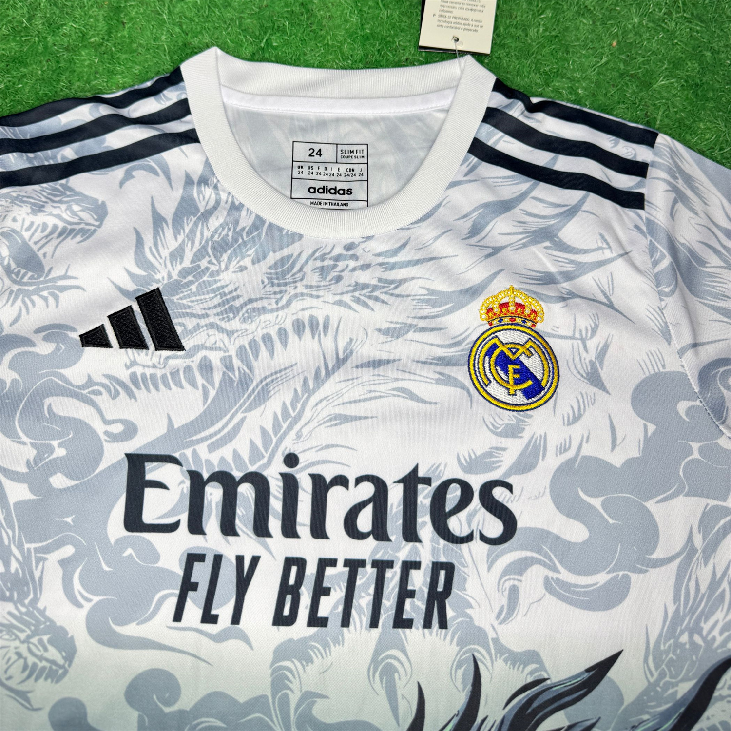 AlphaJersey-Real Madrid 25-26 Green Fire Black Dragon White Special Kids Kit