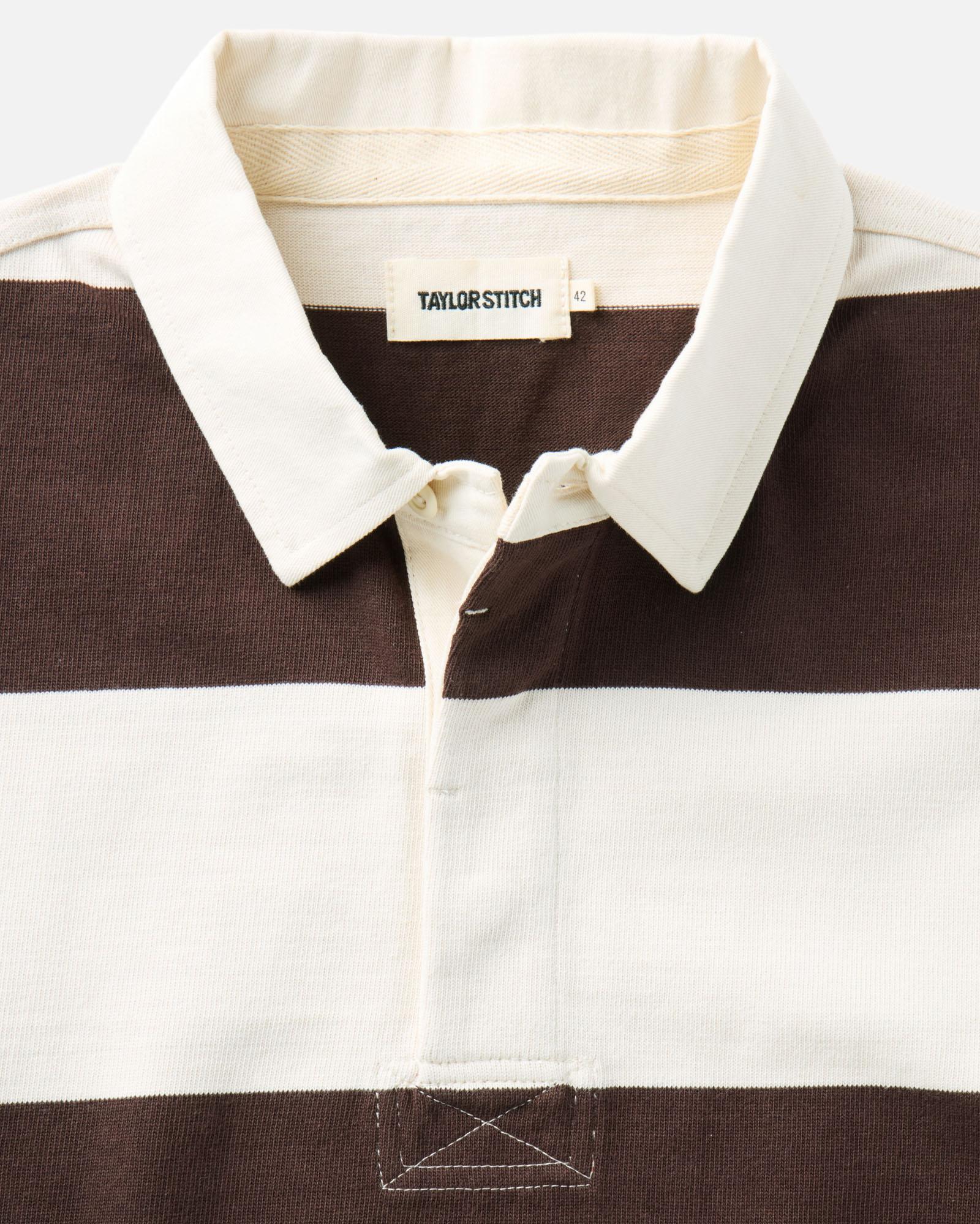 The Short Sleeve Rugby Shirt in Port Stripe | Modern Menswear by yycbvcnbmmnbm