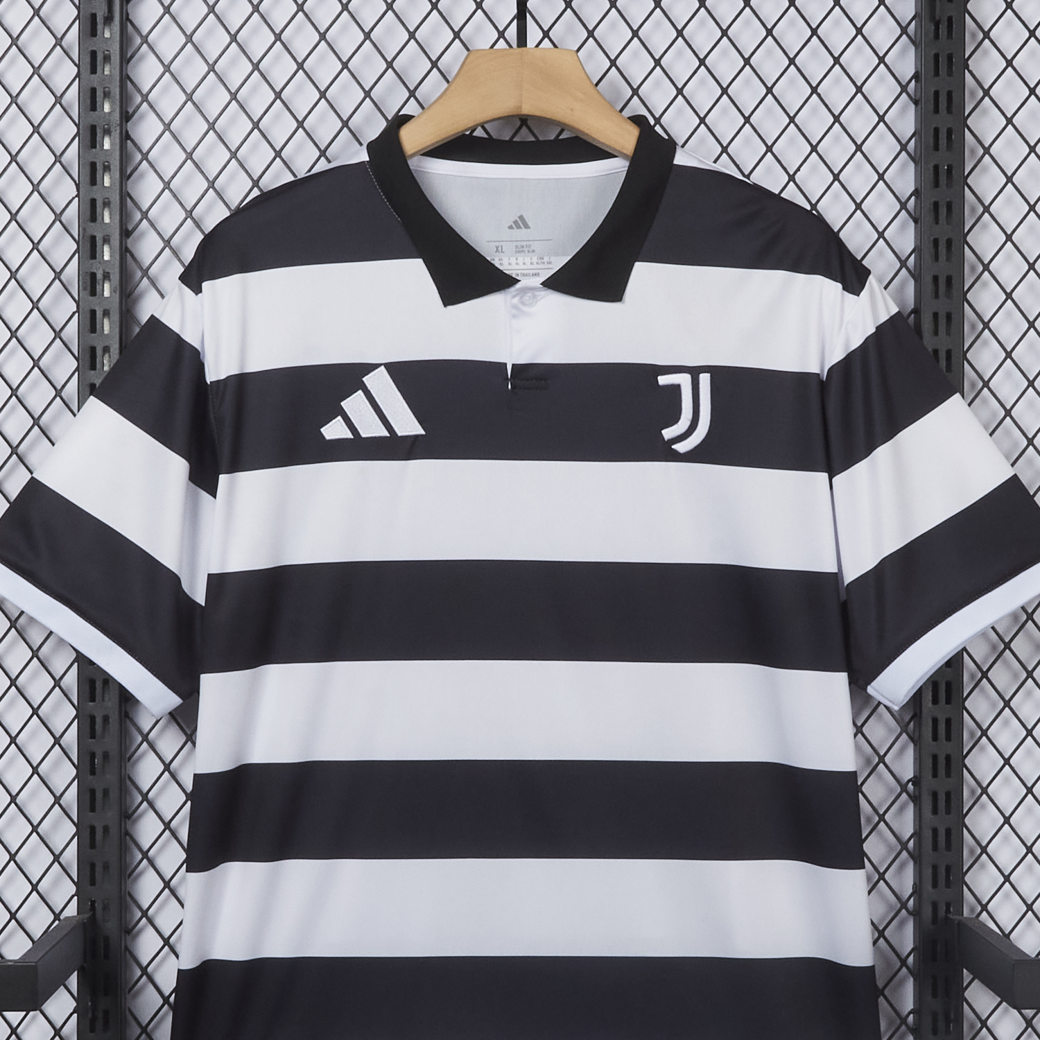 AlphaJersey-Juventus 25-26 Black and White Striped Special Jersey - Fans Version