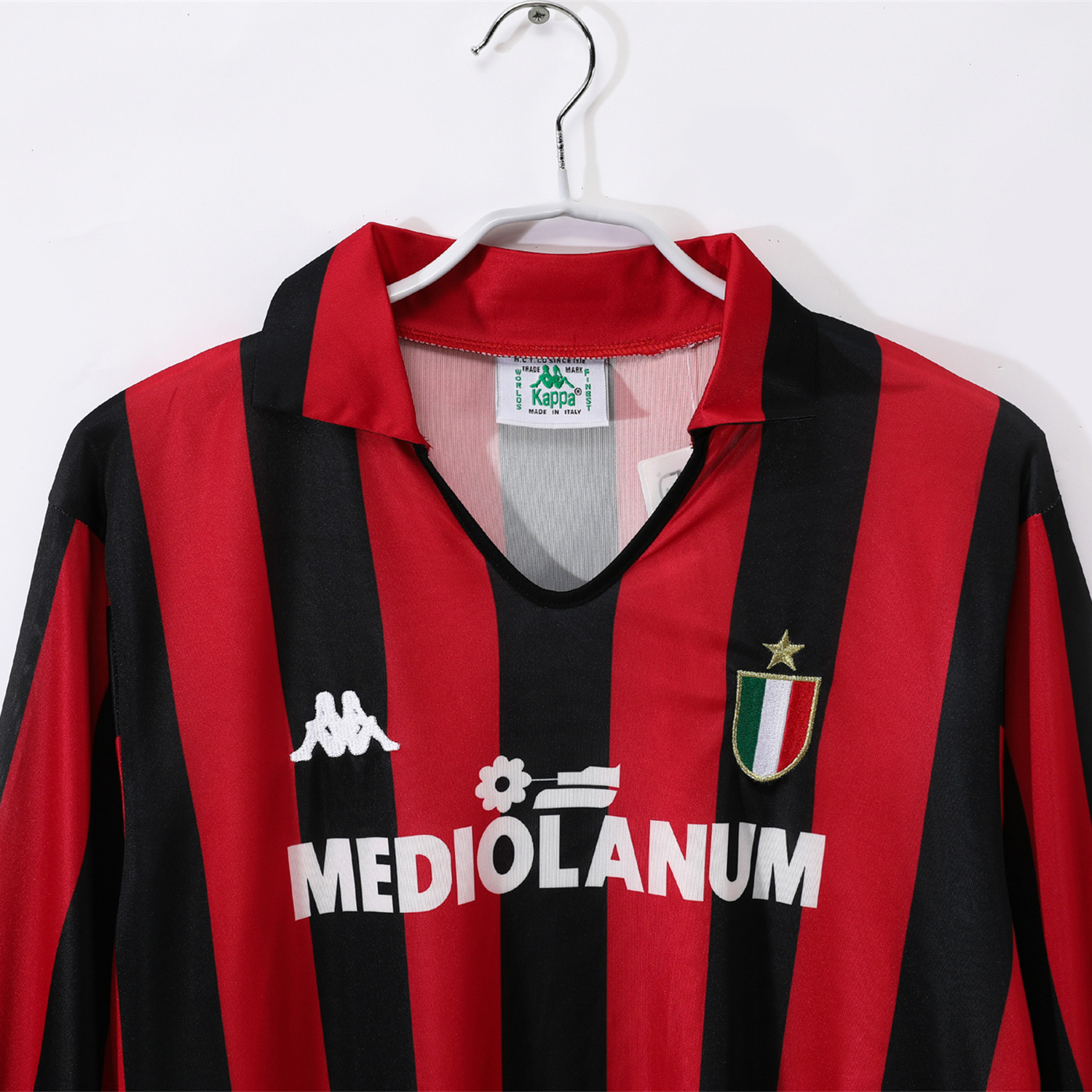 AlphaJersey-Retro AC Milan 1988-89 Home Long Sleeves Jersey