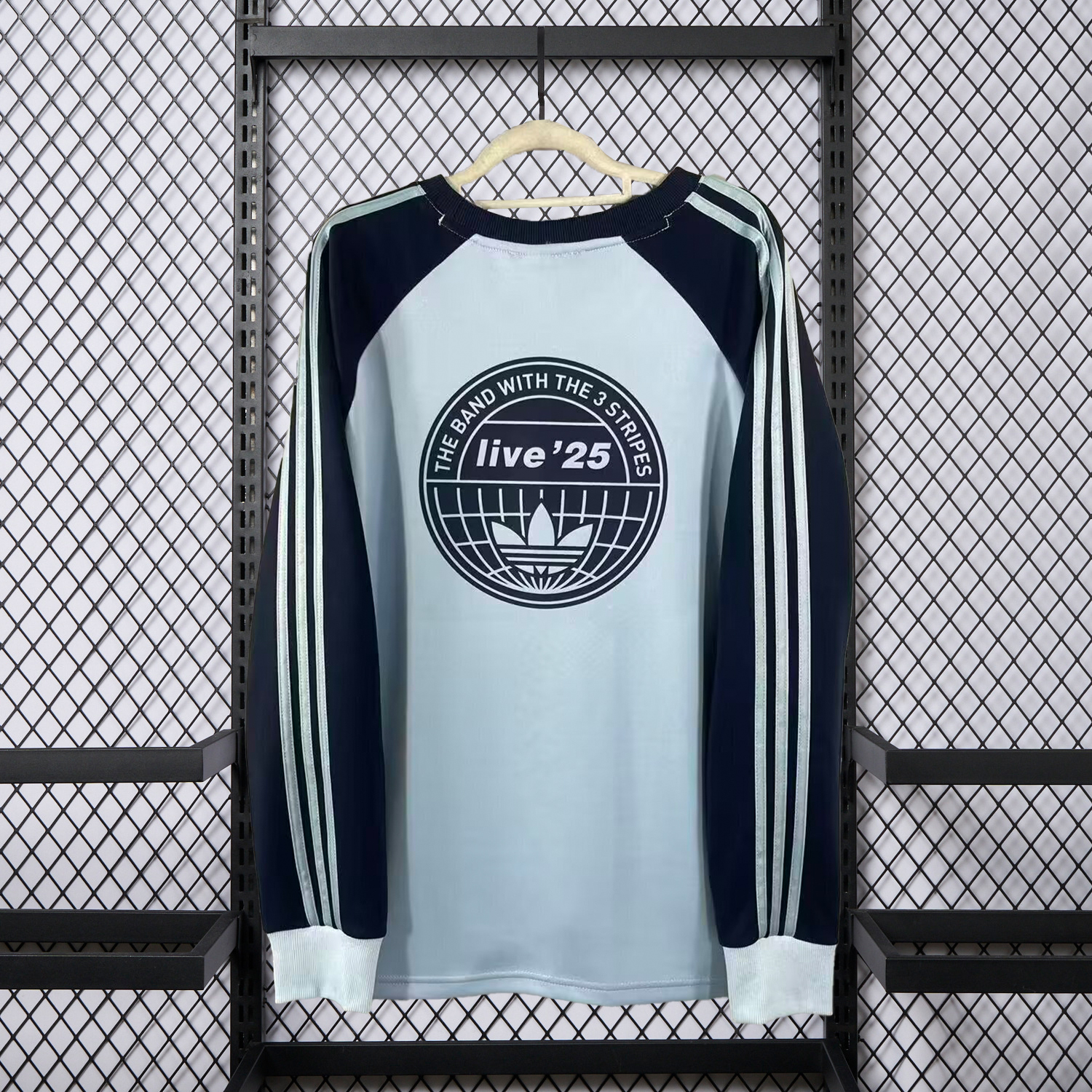 AlphaJersey-Adidas 25-26 Oasis Originals Tour Light Blue Long Sleeves Jersey - Fans Version