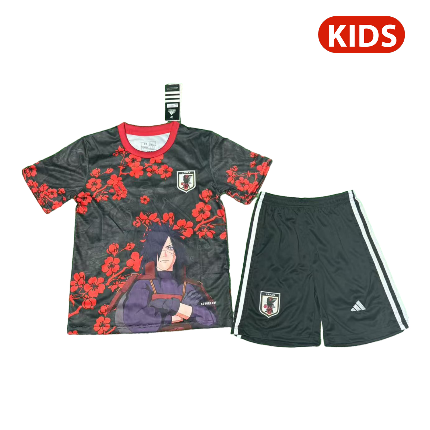AlphaJersey-Japan 25-26 Uchiha Madara Red And Black Special Kids Kit