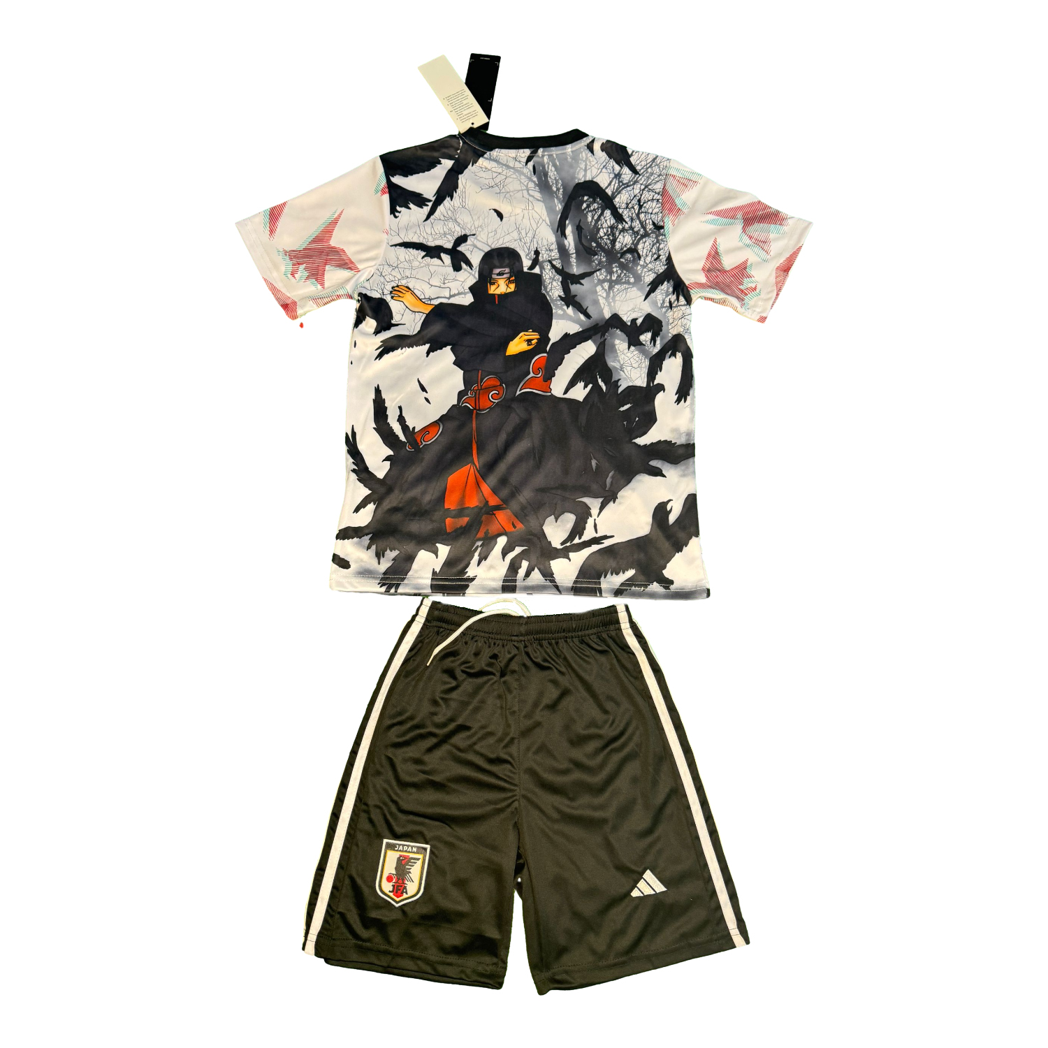 AlphaJersey-Japan 25-26 Uchiha Itachi White And Black Special Kids Kit