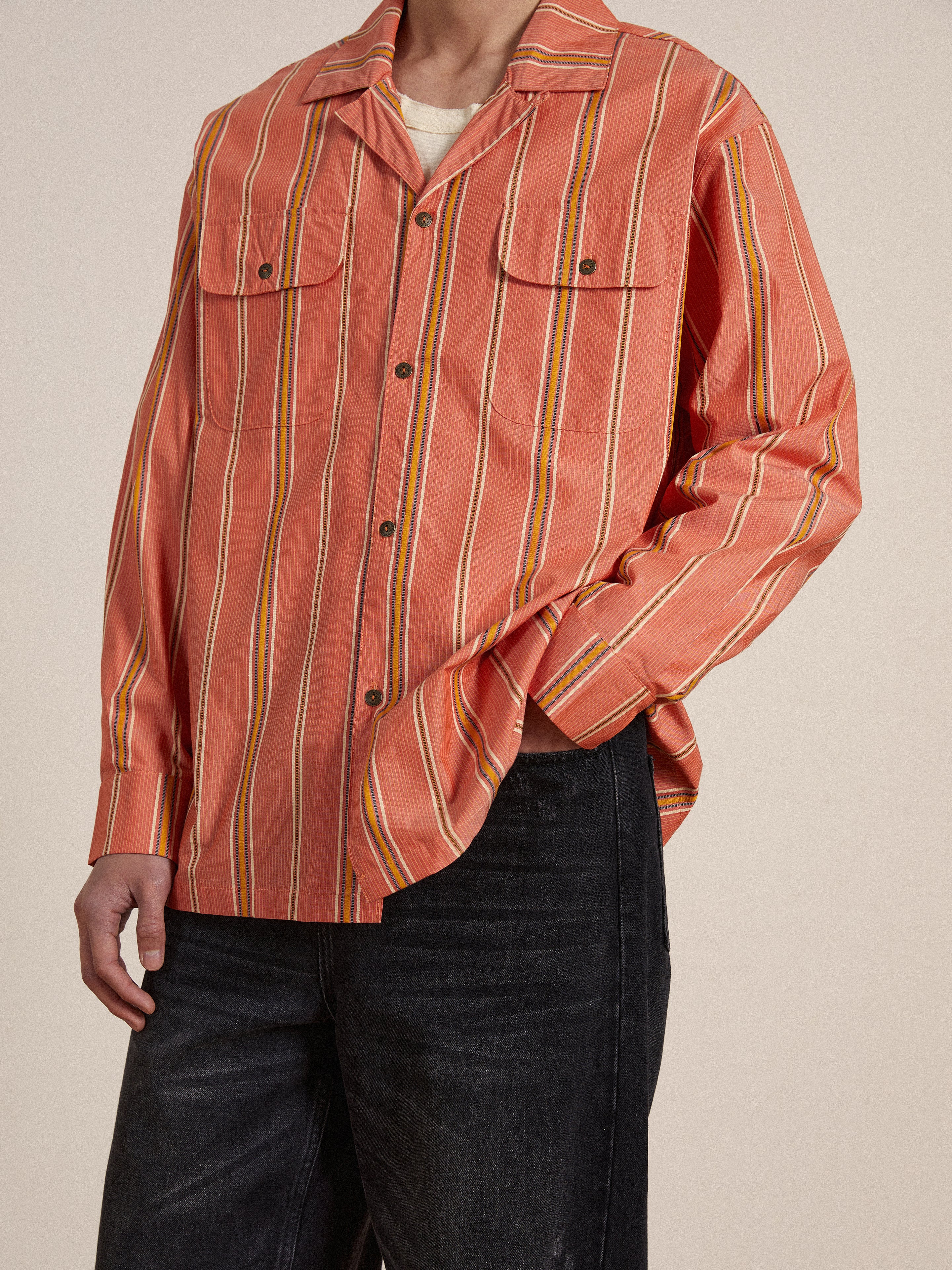 Stripe Citrus LS Camp Shirt | Modern Menswear by yycbvcnbmmnbm