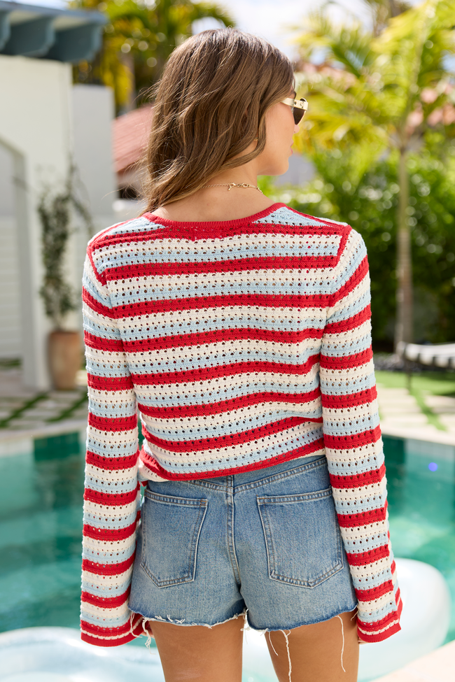 All American Tie Front Sweater | Elegant Women's Fashion by coolavocek