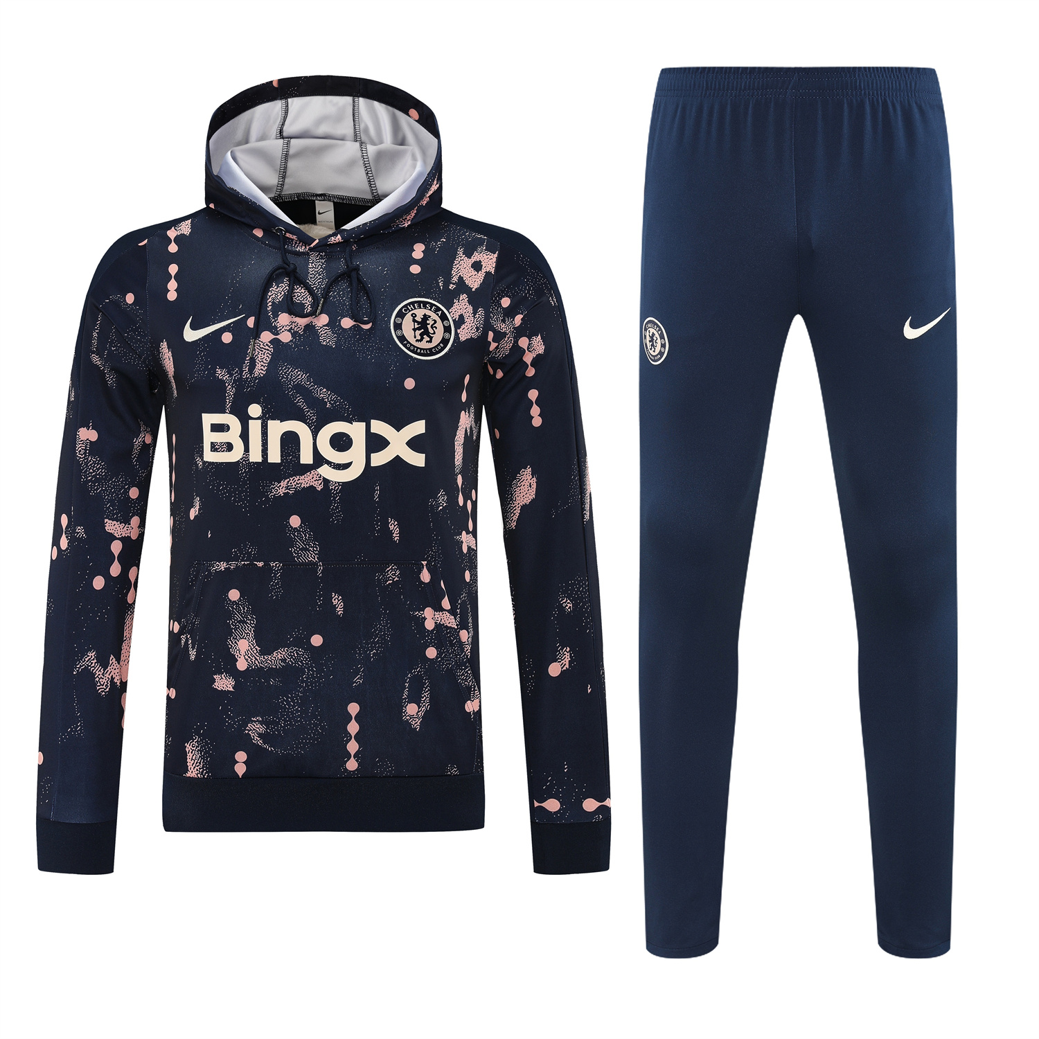 AlphaJersey-C.H.E.L.S.E.A 25-26 Traning Hoodie Set - Deep Blue With Royal Blue