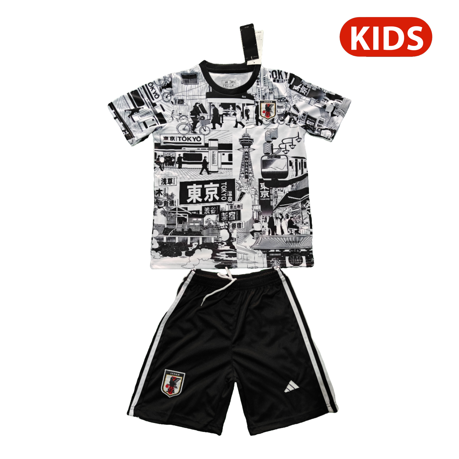 AlphaJersey-Japan 25-26 Tokyo City Appearance White And Black Special Kids Kit