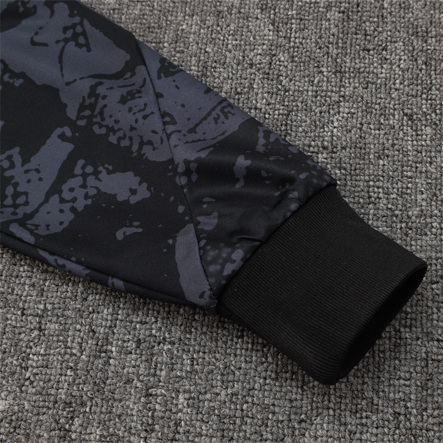 AlphaJersey-Corinthians 25-26 Jacket Training Tracksuit - Black and Gray Pattern Jackets & Black Pants