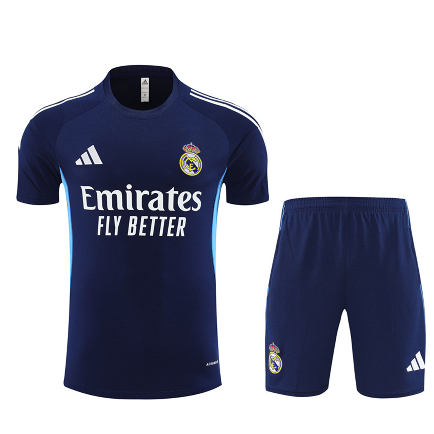 AlphaJersey-Real Madrid 25-26 Kids Short-Sleeve Training Set - Royal Blue Top & Royal Blue Shorts