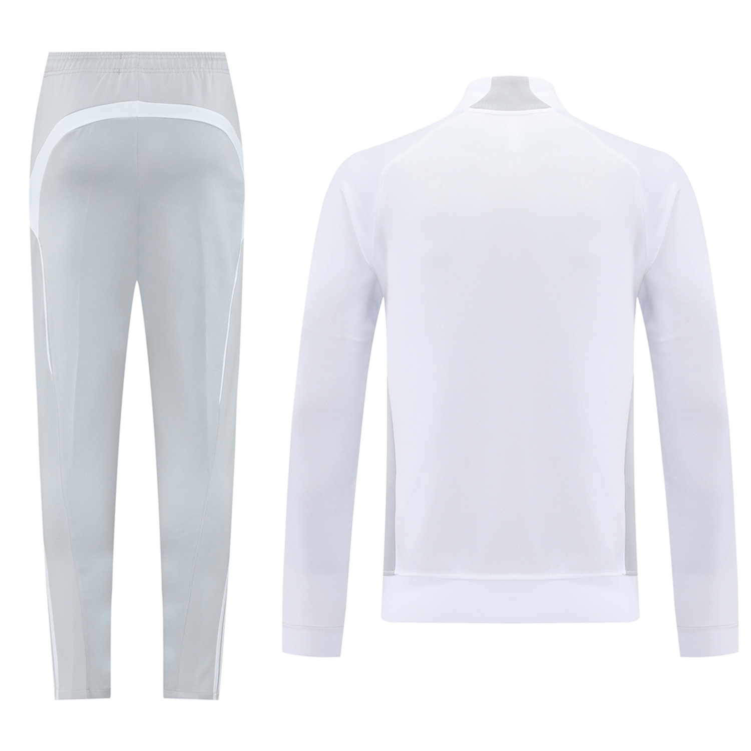 AlphaJersey-Real Madrid 25-26 Jacket Training Tracksuit - White Jackets & Light Grey Pants