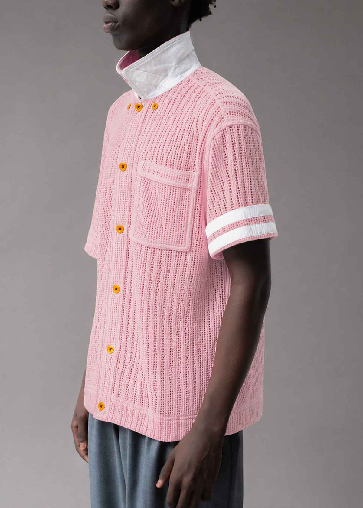 Dusty Pink Knit Shirt | Modern Menswear by yycbvcnbmmnbm
