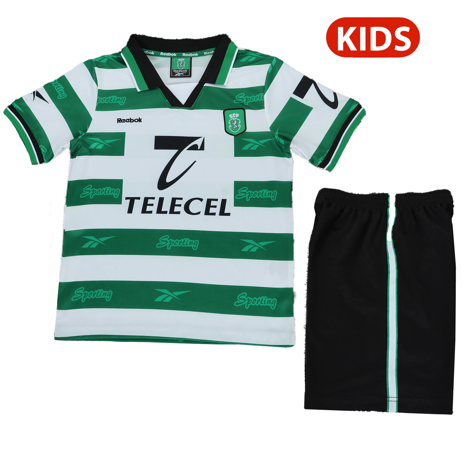 AlphaJersey-Retro Sporting CP 1999-00 Home Kids Kit