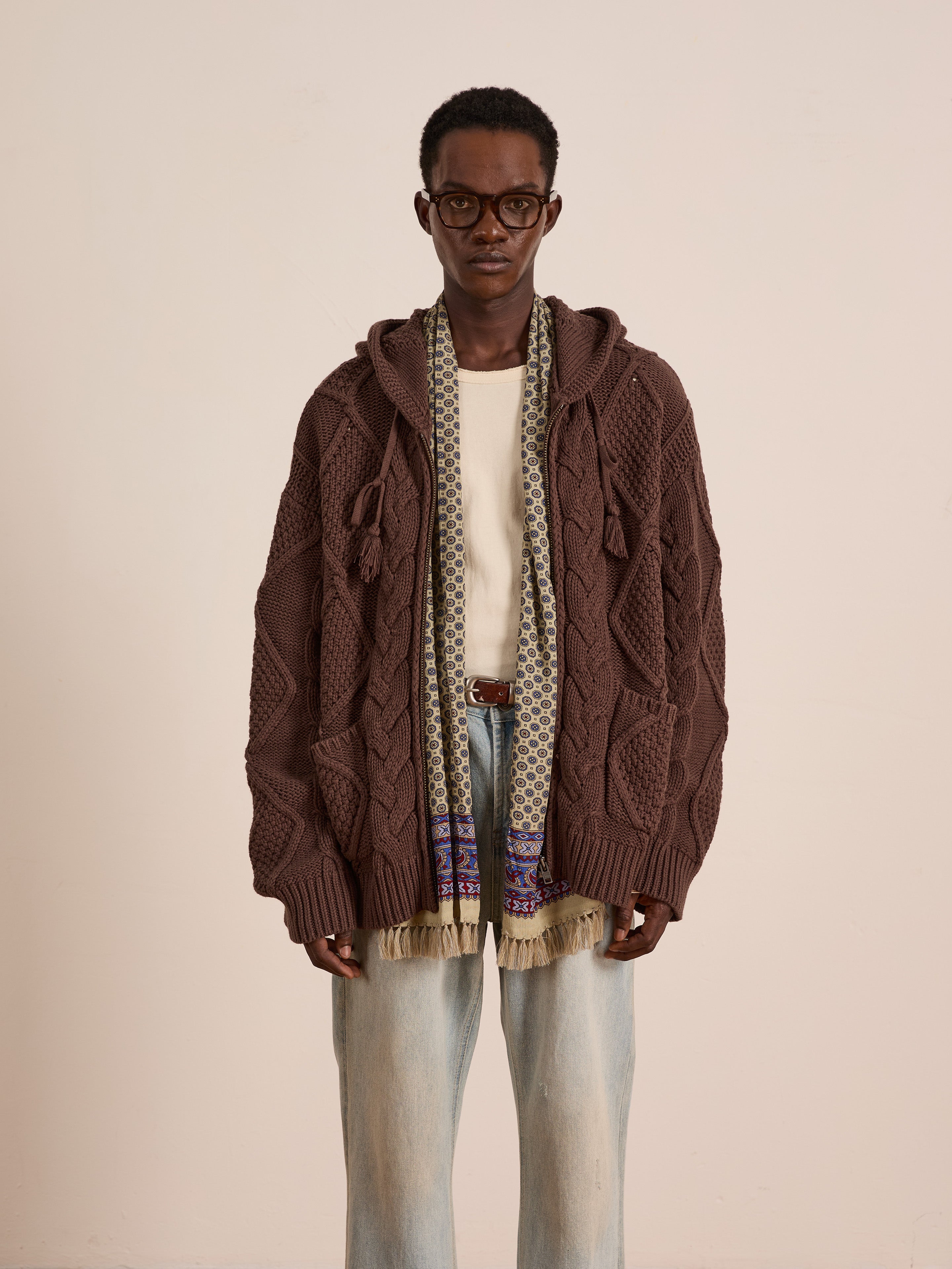 Zip Up Cable Knit Hoodie | Modern Menswear by yycbvcnbmmnbm