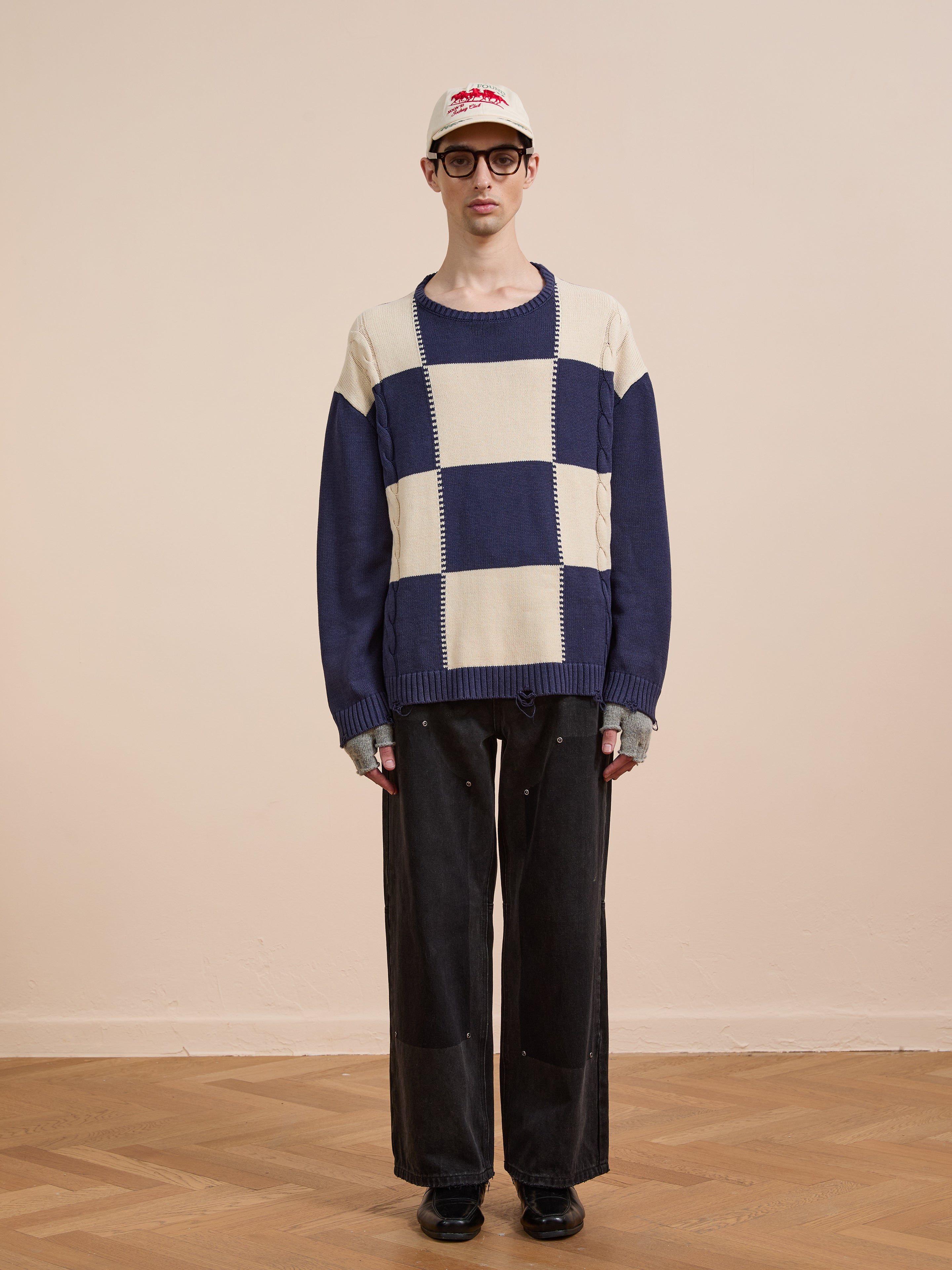 Checkered Fisherman Sweater | Modern Menswear by yycbvcnbmmnbm