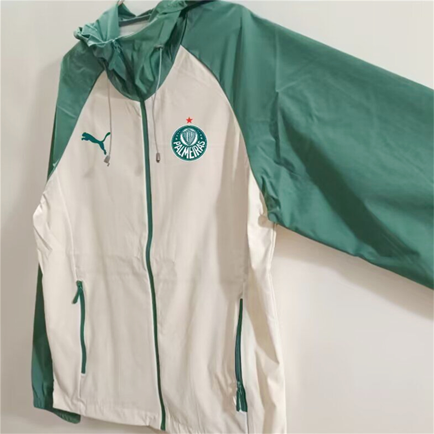 AlphaJersey-Palmeiras 25-26 Training Windbreaker Jacket - Grey With Green