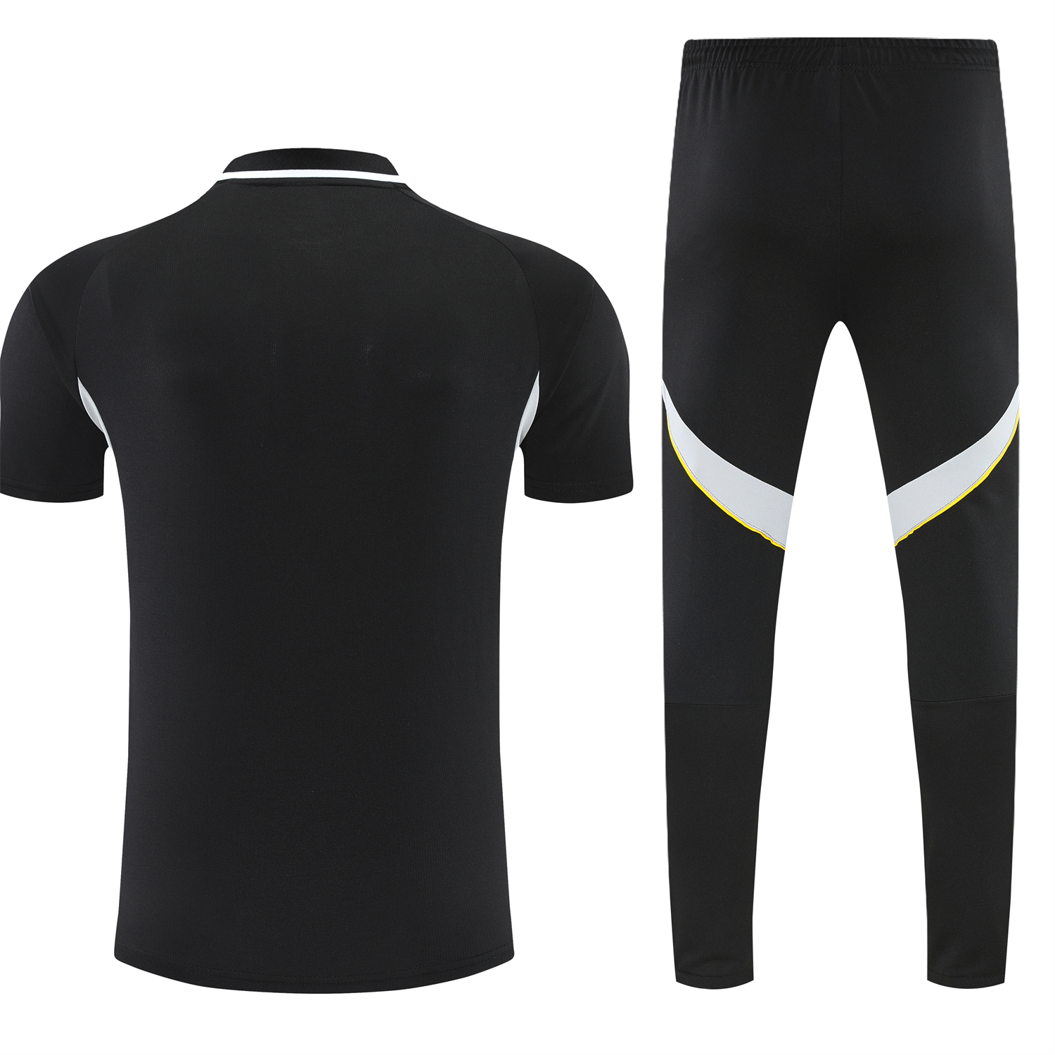AlphaJersey-Real Madrid 25-26 POLO Short-Sleeve Training Set - Black Top and Black Pants