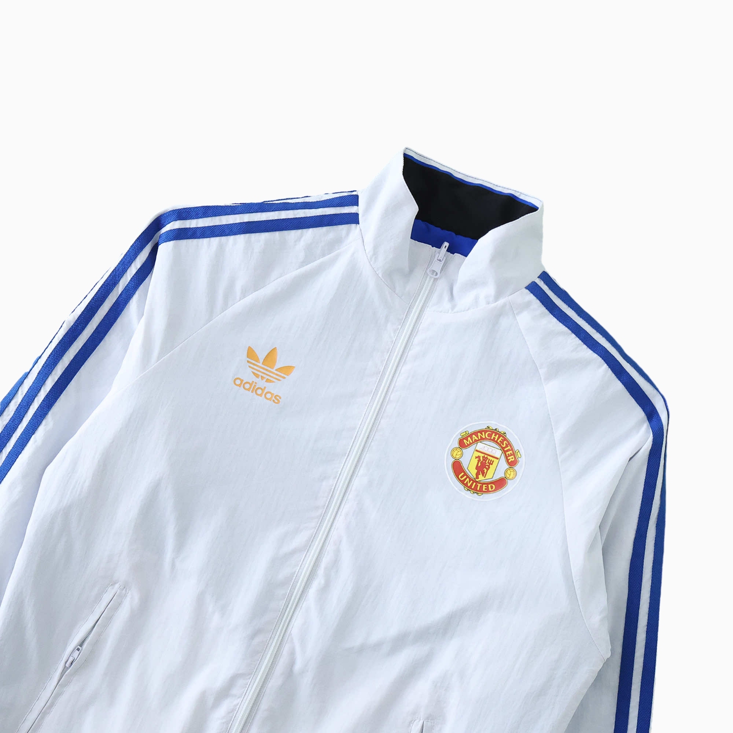 AlphaJersey-Retro Manchester United 1996 Double Sided Reversible Windbreaker - Blue & Green