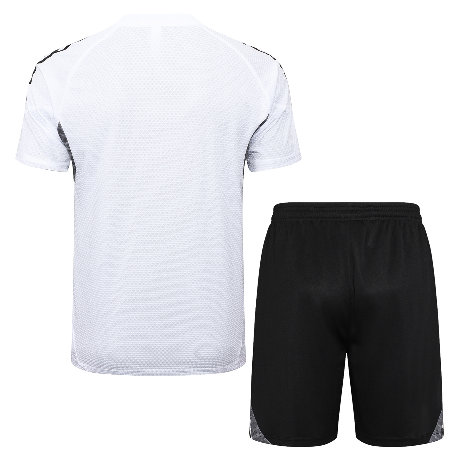 AlphaJersey-Real Madrid 25-26 Short-Sleeve Training Set - White Top and Black Shorts