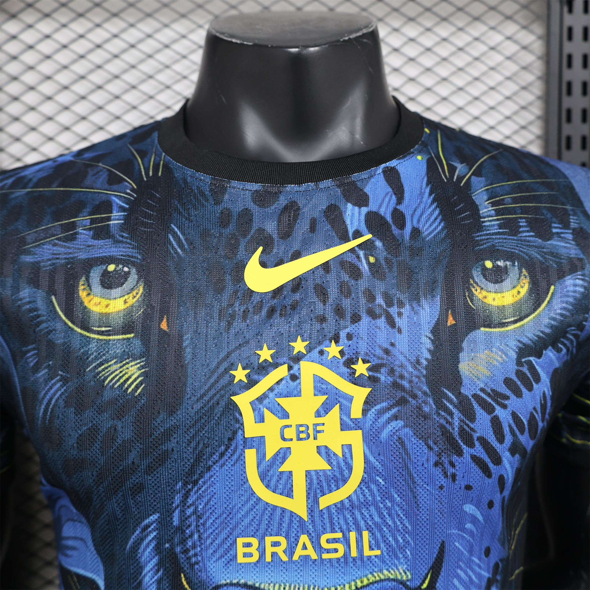 AlphaJersey-Brazil 2024 Black Blue Tiger Jersey - Player Version