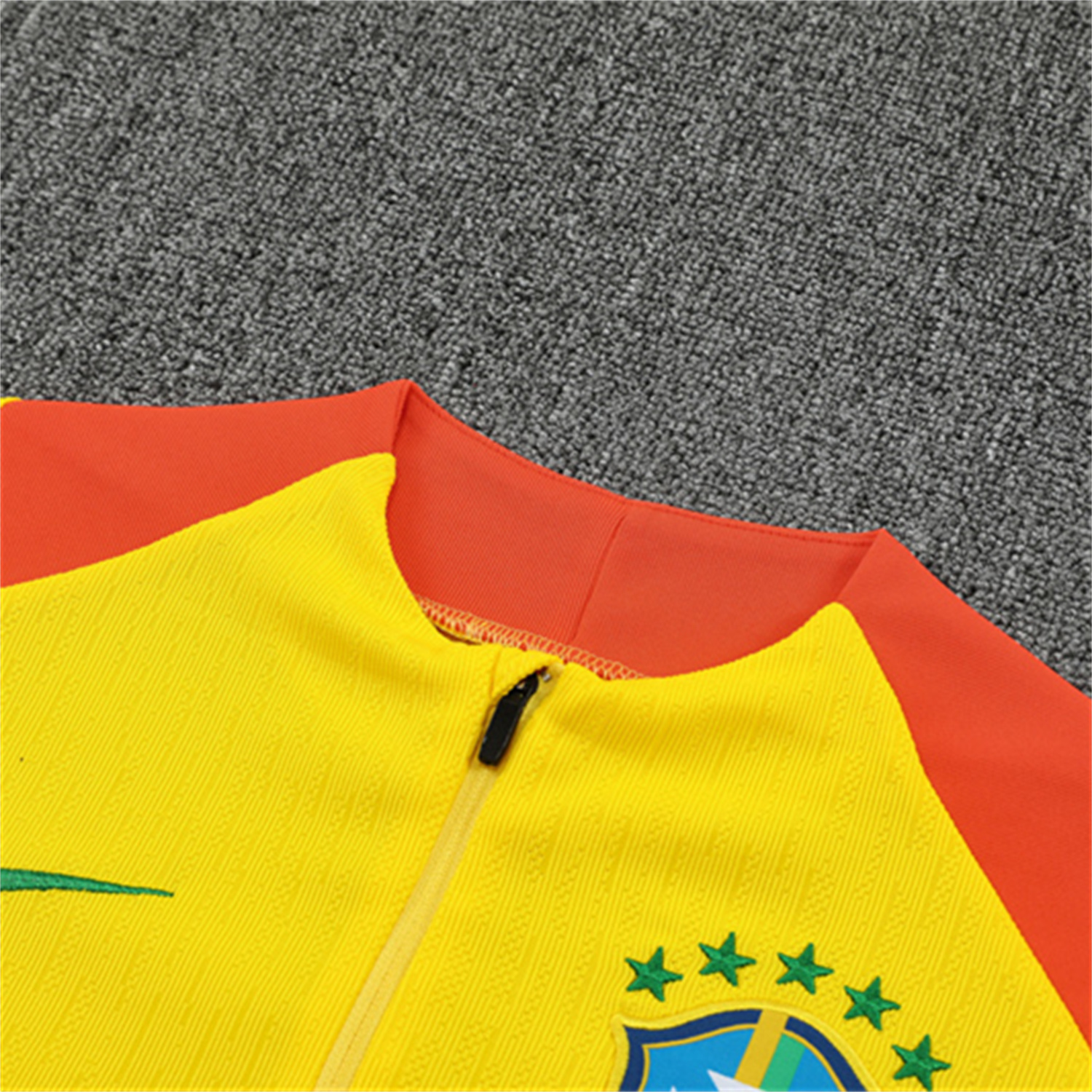 AlphaJersey-Brazil 25-26 Long Sleeve Training Set - Player Version - Yellow Top and Black Pants