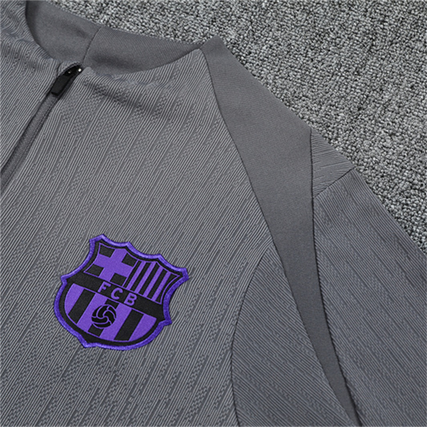 AlphaJersey-Barcelona 25-26 Long Sleeve Training Set - Grey Top & Black Pants