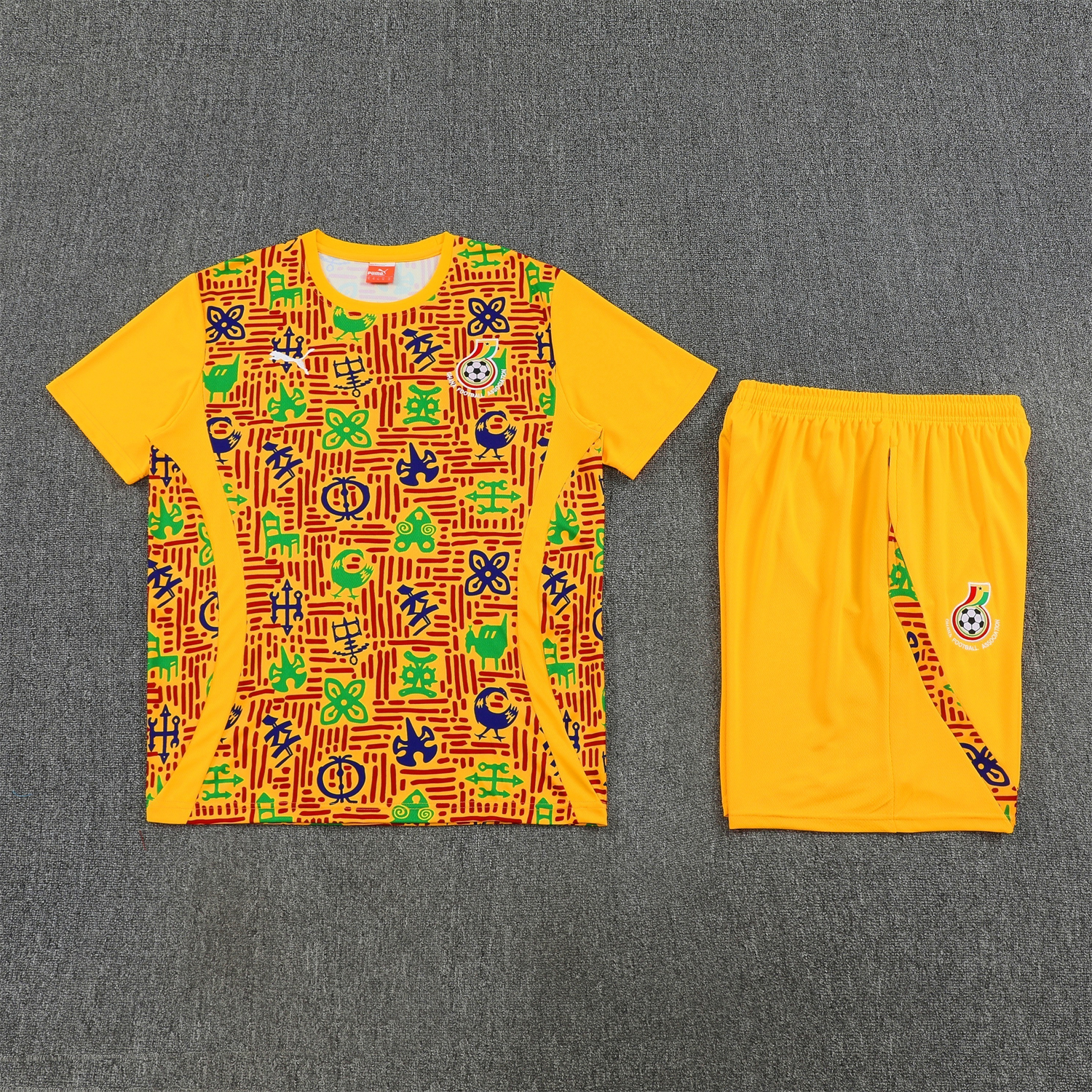 AlphaJersey-Ghana 2026 Short-Sleeve Training Set - Yellow Top and Shorts