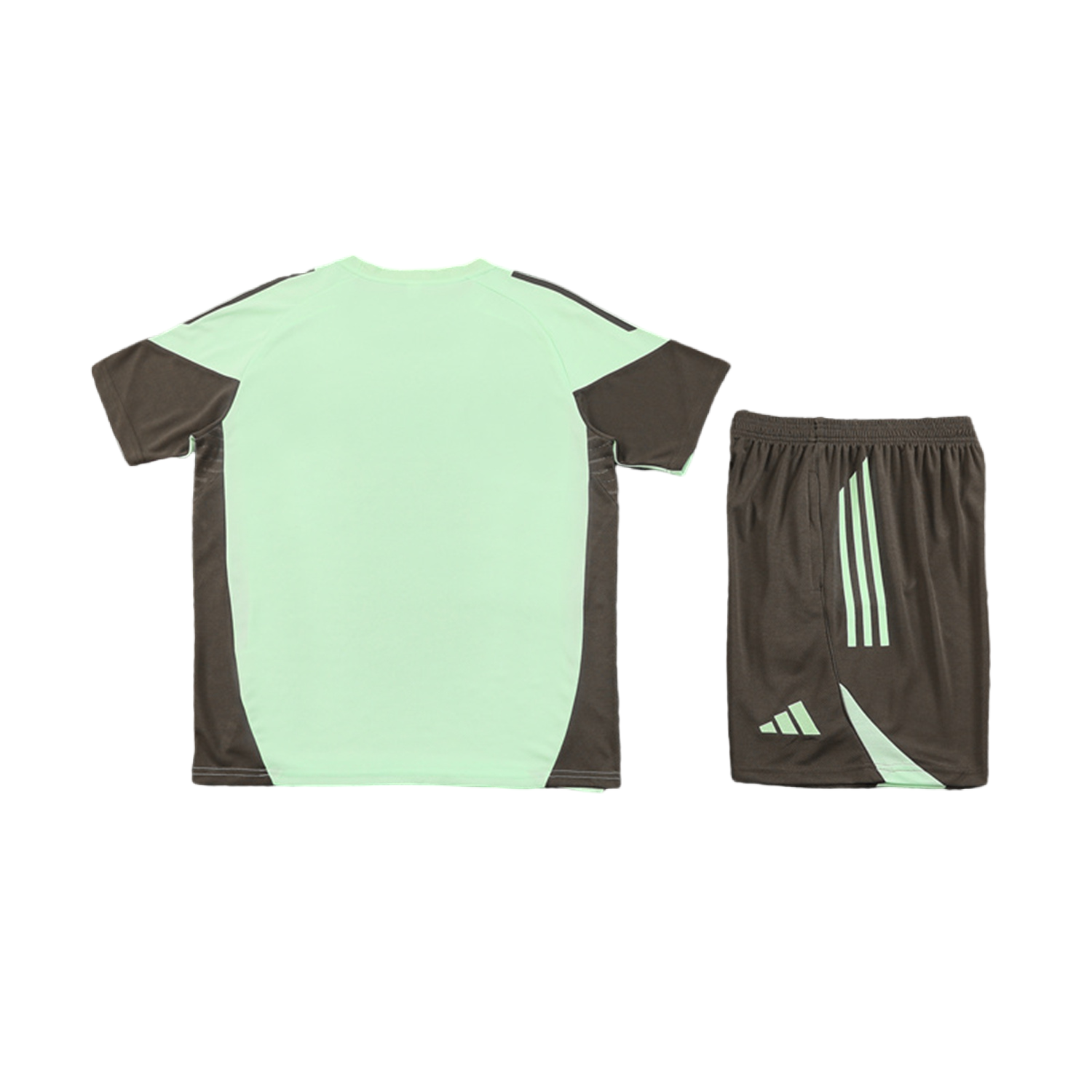 AlphaJersey-Real Madrid 25-26 Short-Sleeve Training Set - Light Green Top and Dark Khaki Shorts