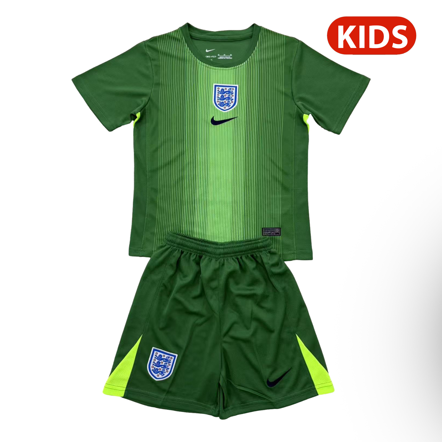AlphaJersey-England 25-26 Green Goalkeeper Kids Kit