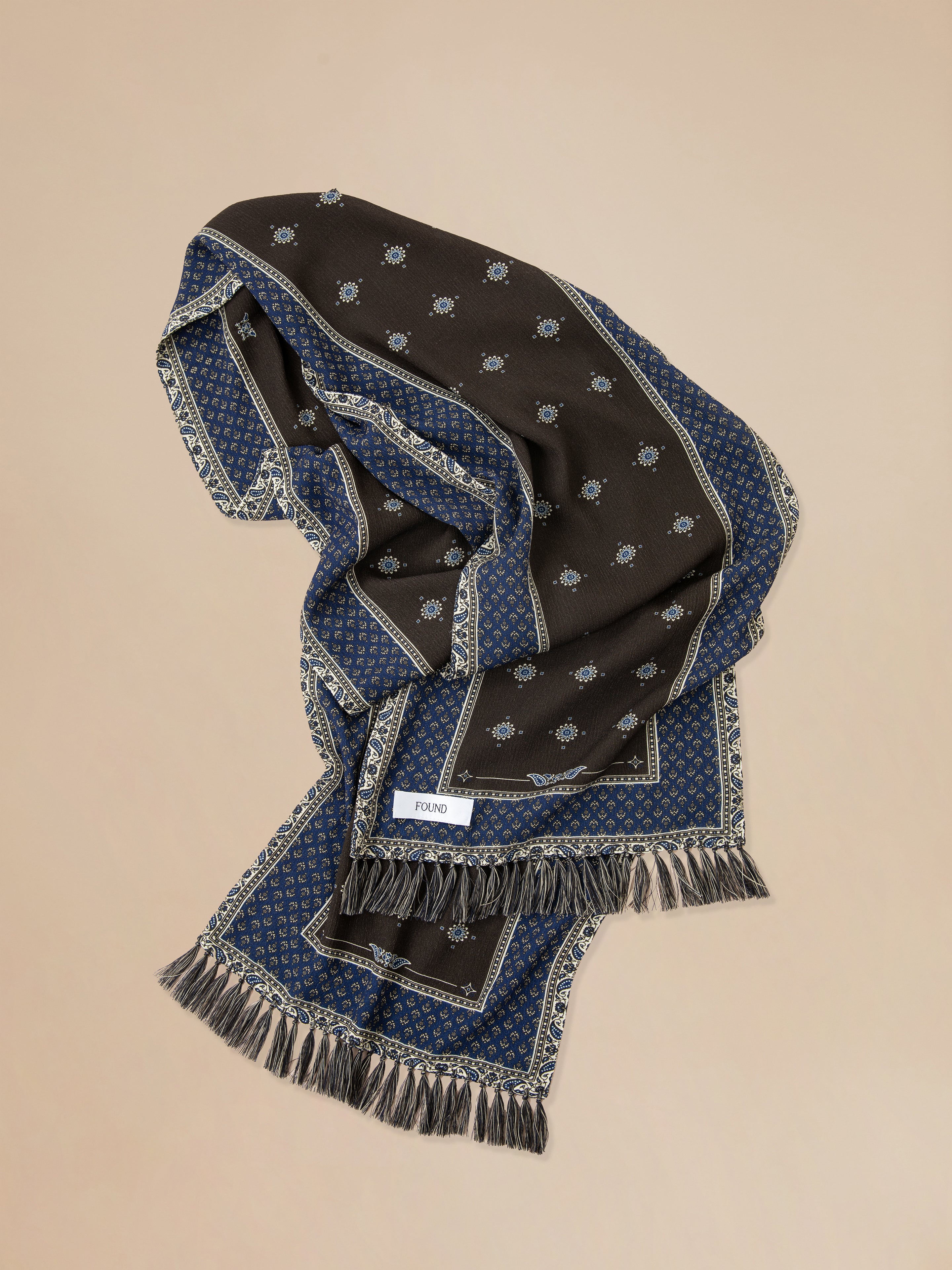 Black Royal Blue Print Scarf | Modern Menswear by yycbvcnbmmnbm