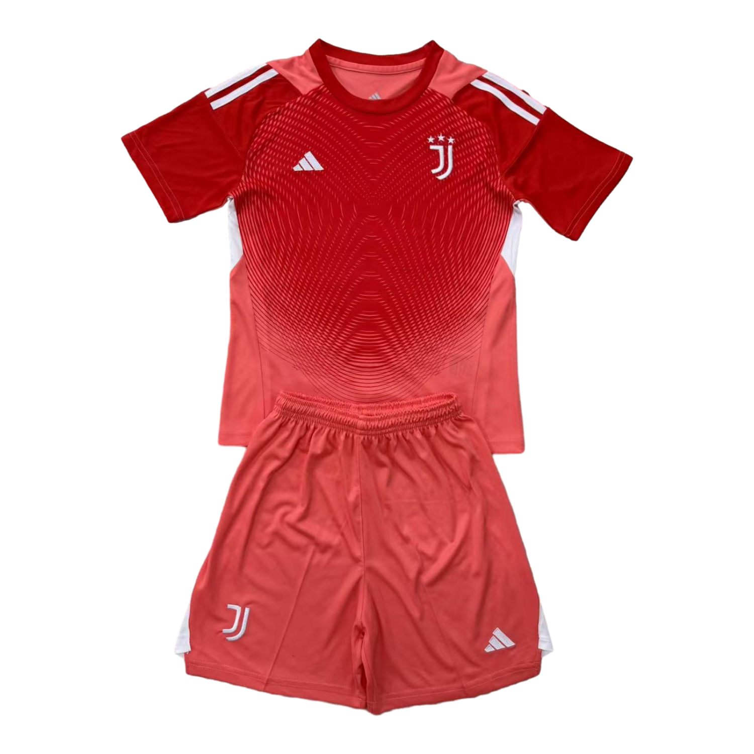 AlphaJersey-Juventus 25-26 Red Goalkeeper Men's Adult Jersey Set - Fans Version
