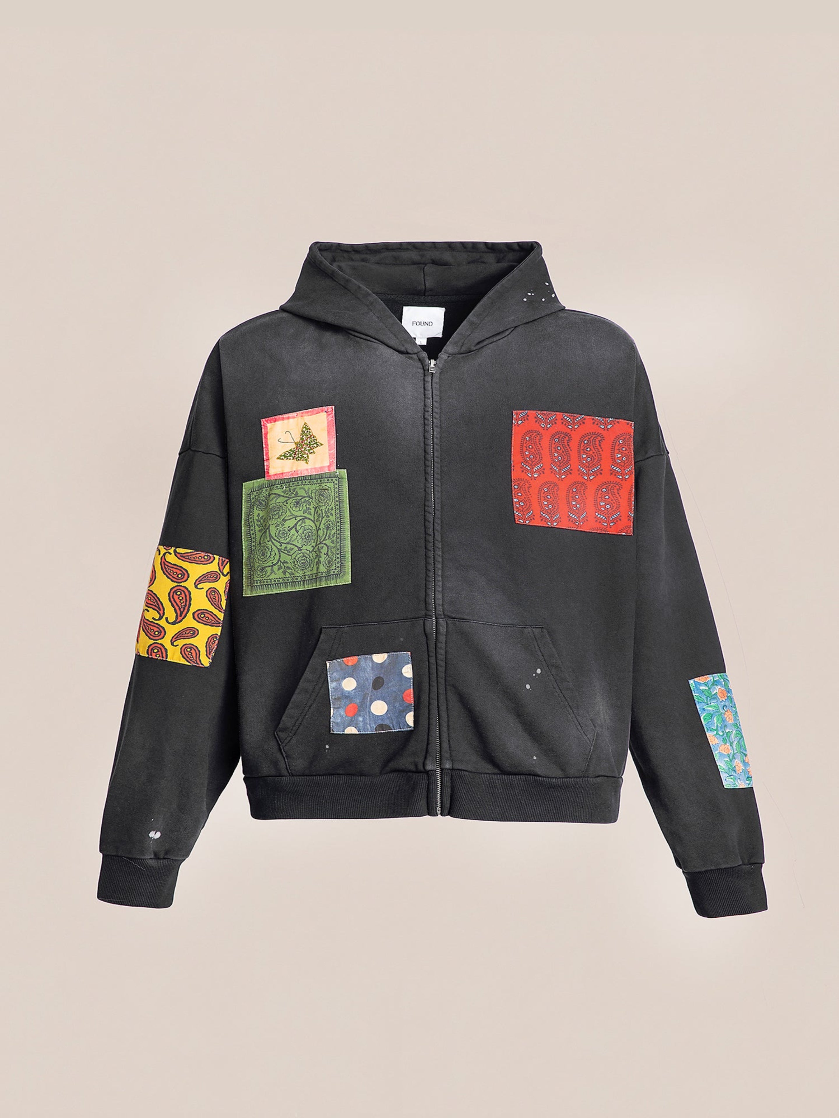 Tapestry Patchwork Zip Up Hoodie | Modern Menswear by yycbvcnbmmnbm